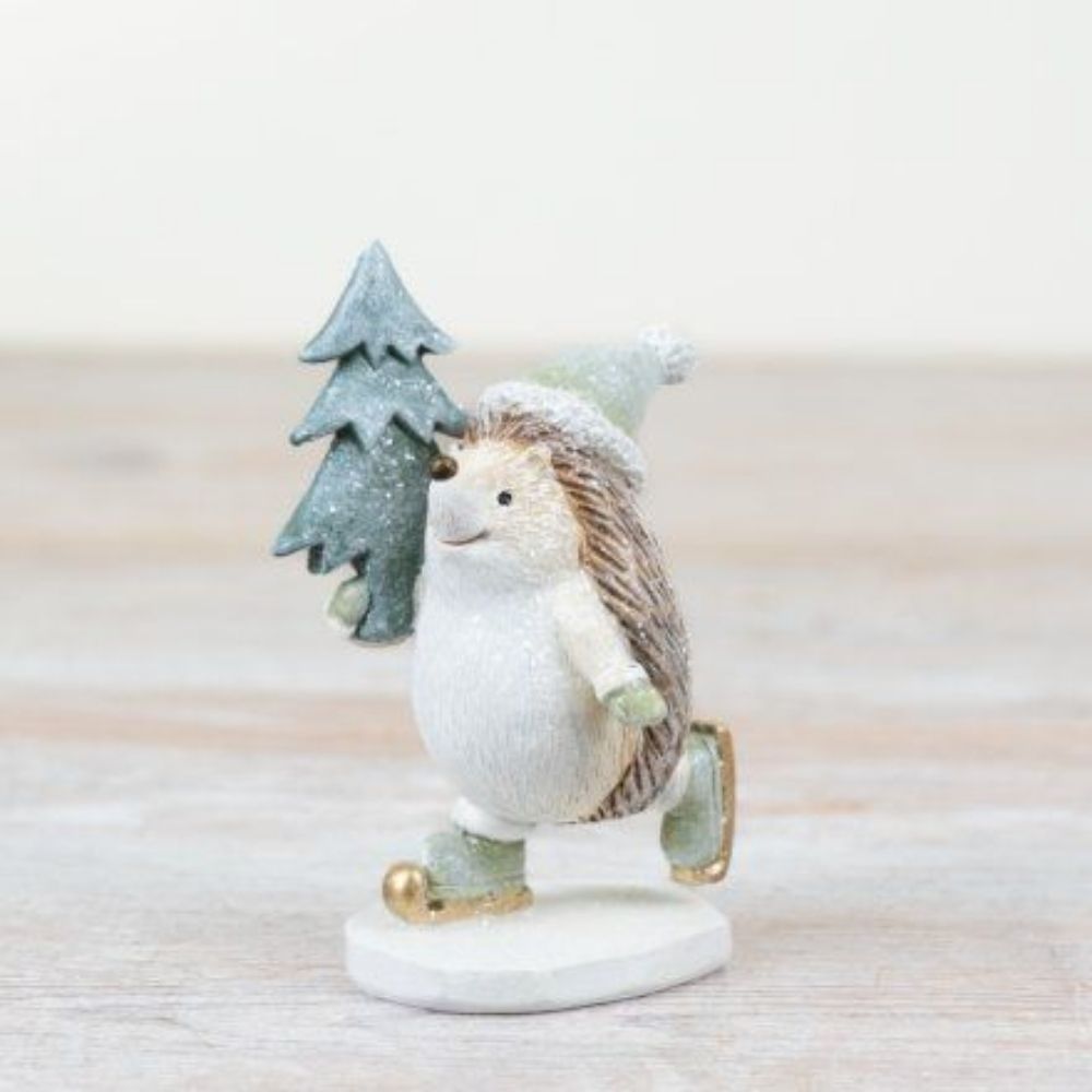 Skating Christmas Hedgehog Ornament