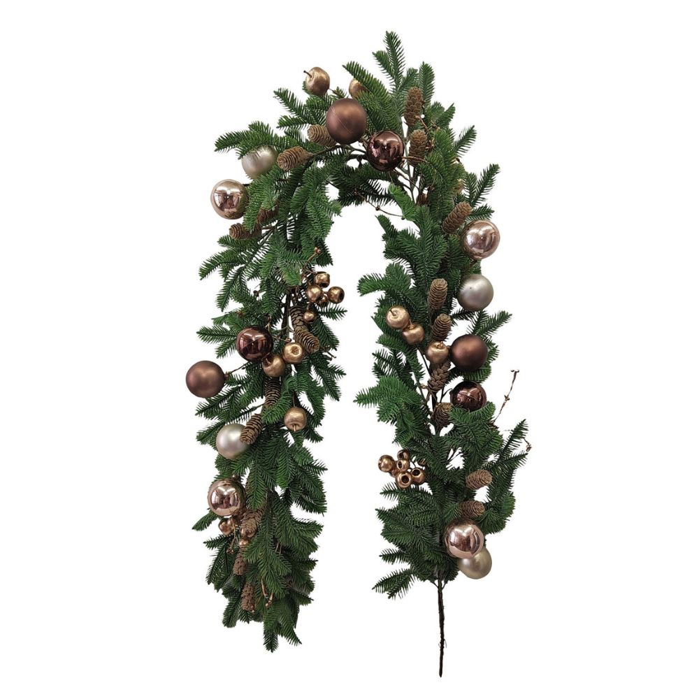 Grand Bauble And Pine Mix Christmas Garland