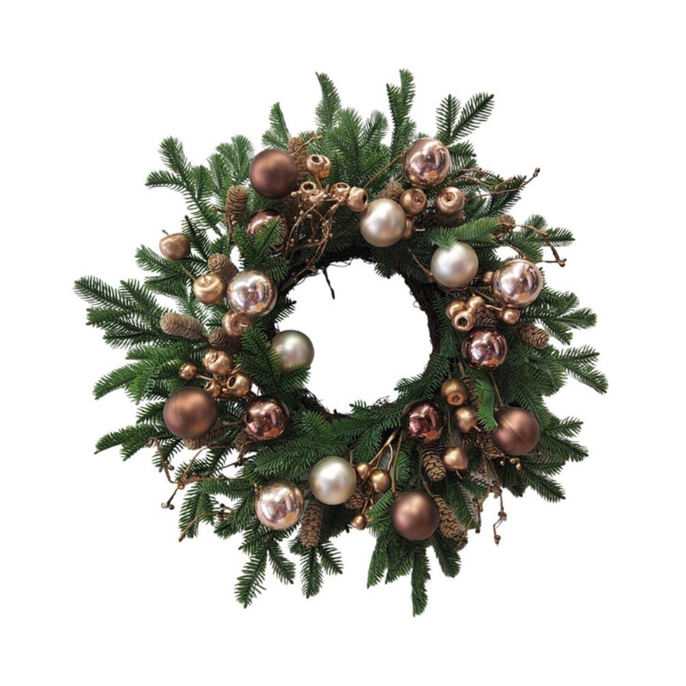 Grand Bauble And Pine Mix Christmas Door Wreath