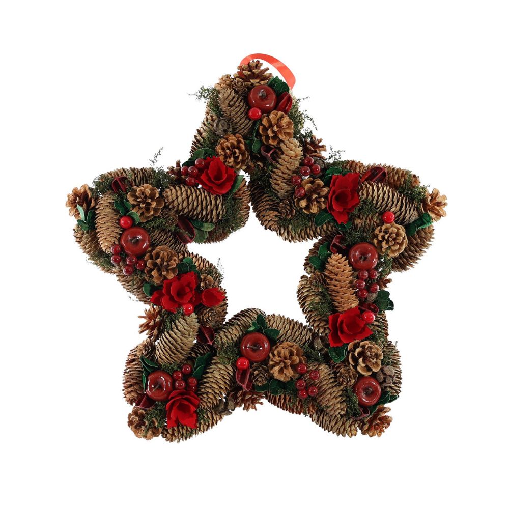 Star Shaped Christmas Apples Door Wreath