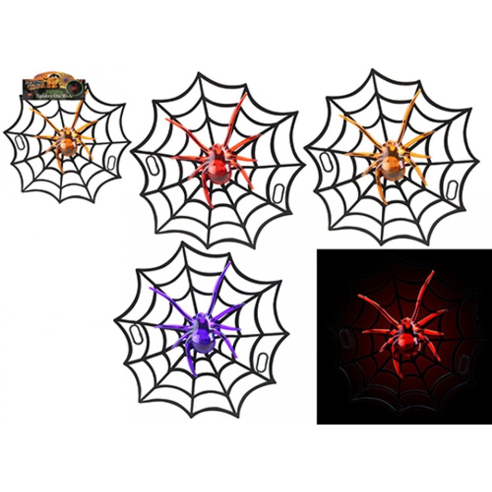 Light Up Halloween Spider Web Decoration - Assorted