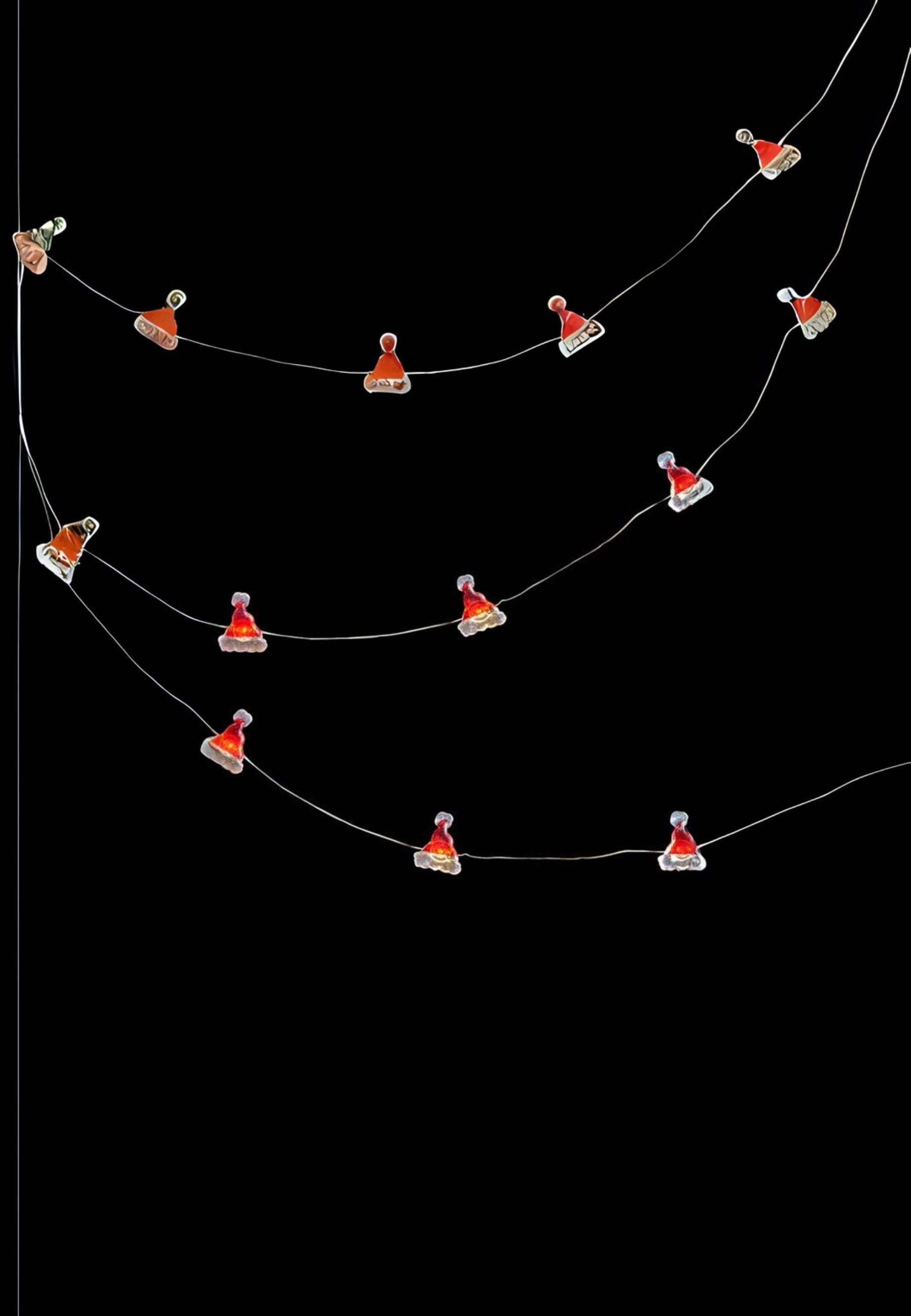 2.2m Festive Santas Hats String Lights
