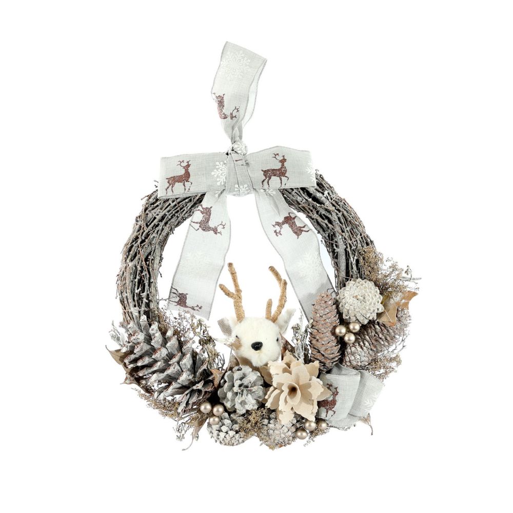 Christmas Wonderland Reindeer Half Door Wreath