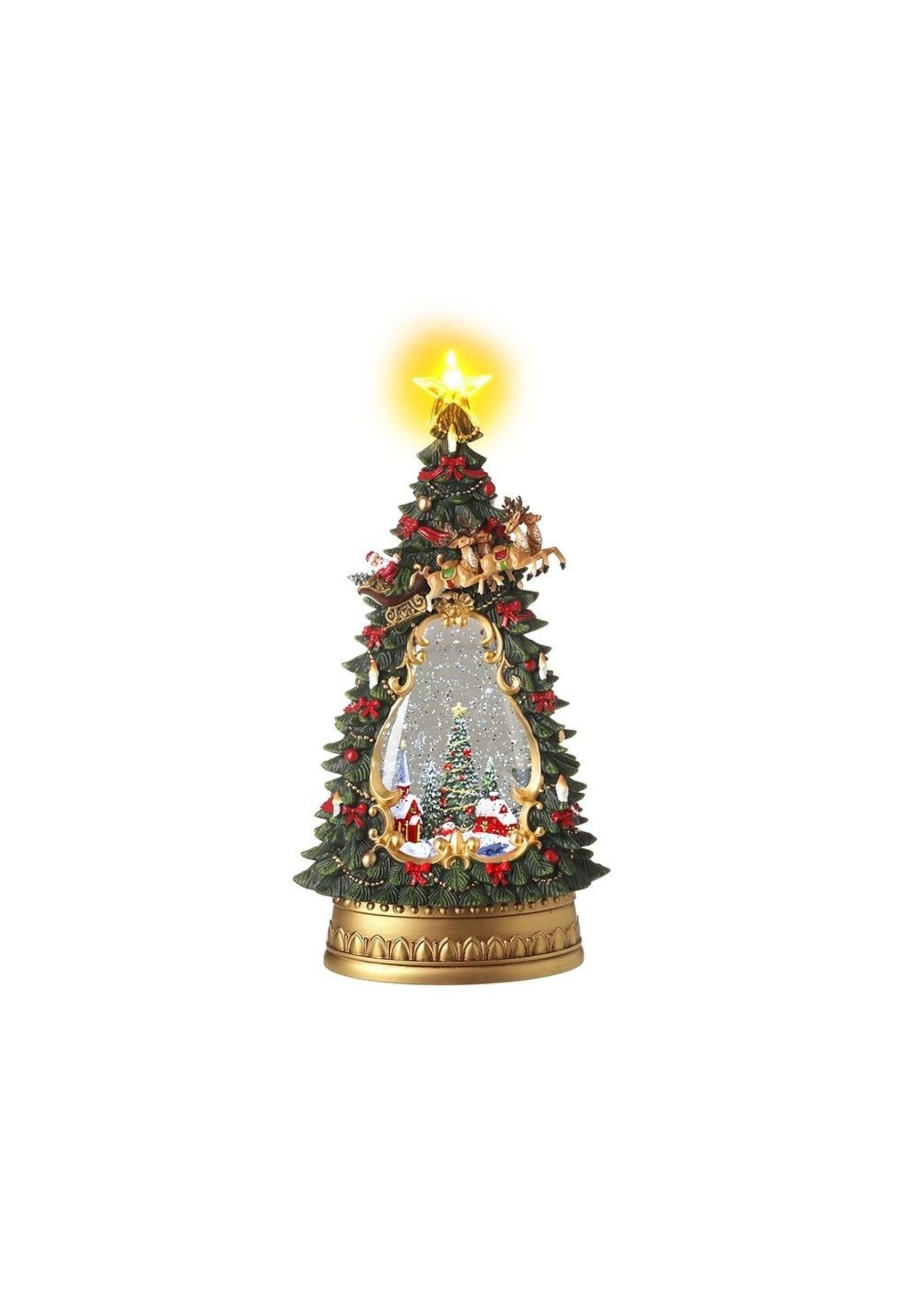 Spinning LED Tree Snowglobe Decoration