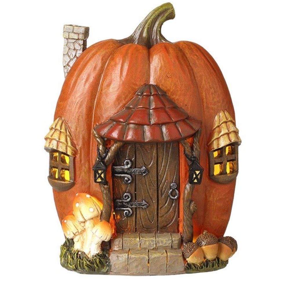 LED Light Up Autumn Pumpkin House - Woodland Decor