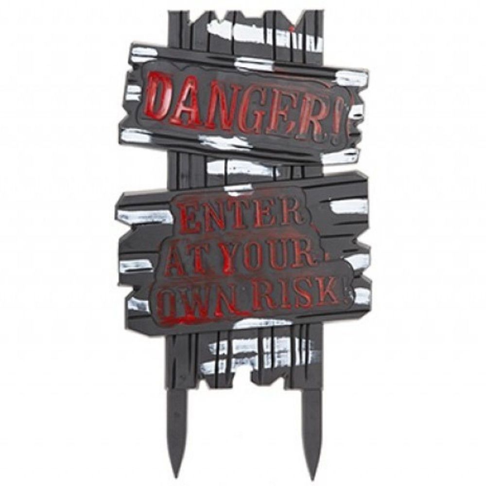 Halloween Haunted Danger Yard Sign Stake
