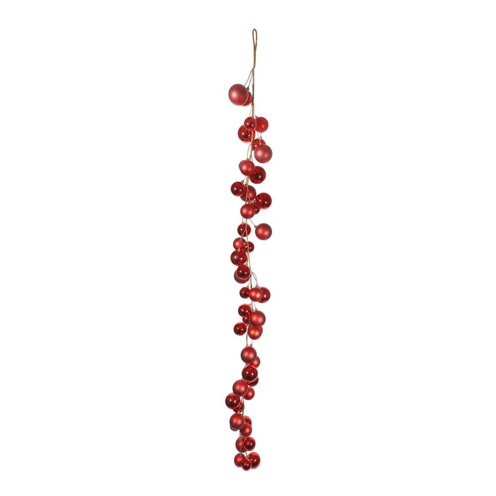 6ft Festive Red Christmas Bauble Garland