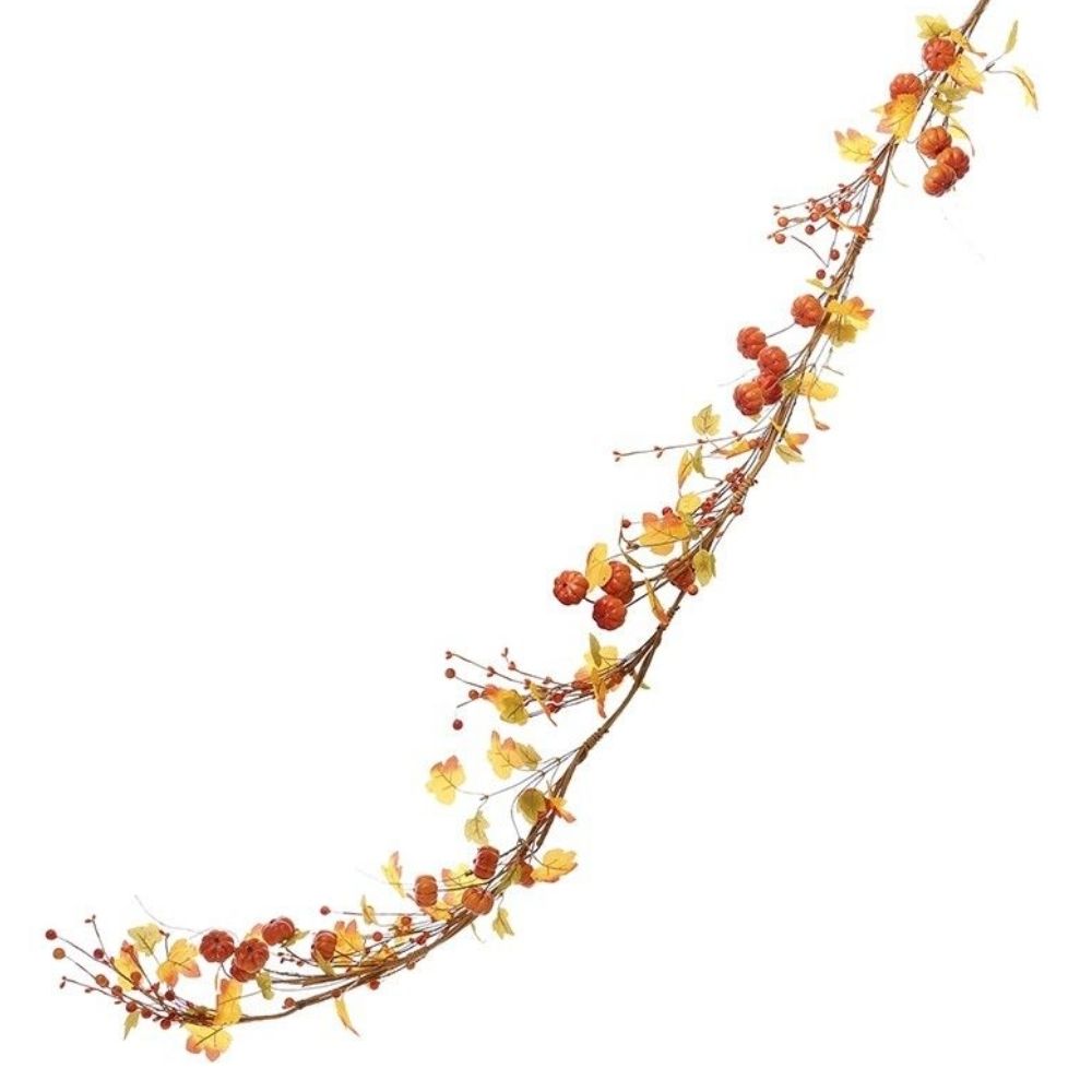 Autumn Pumpkin & Berry Garland - Fall Leaves Decor