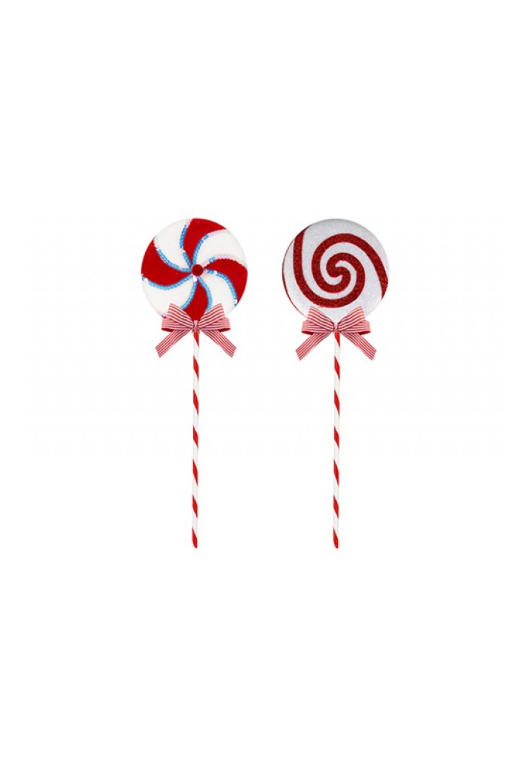 Set Of 2 Hanging Candy Cane Stick Tree Decor