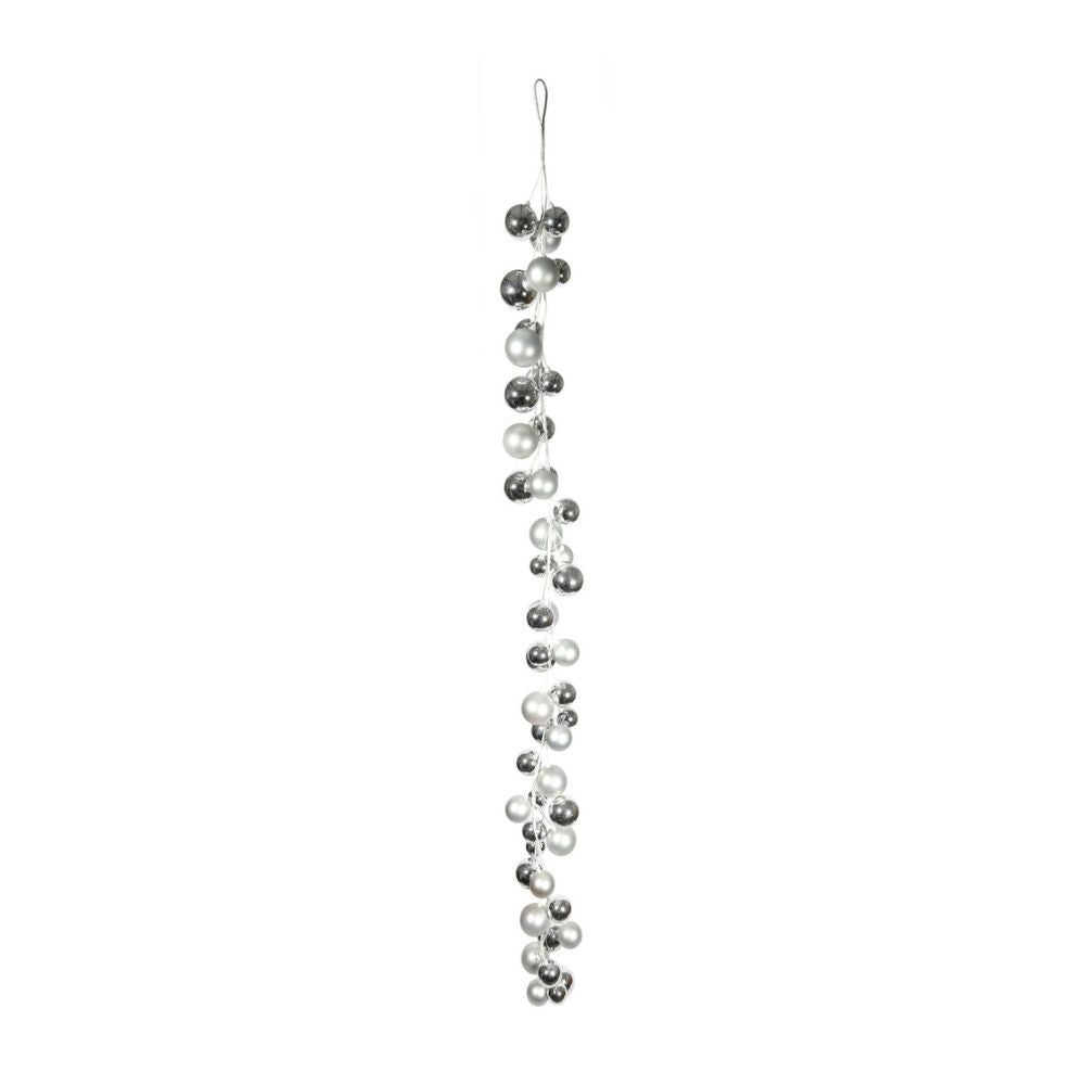 6ft Festive Silver Christmas Bauble Garland
