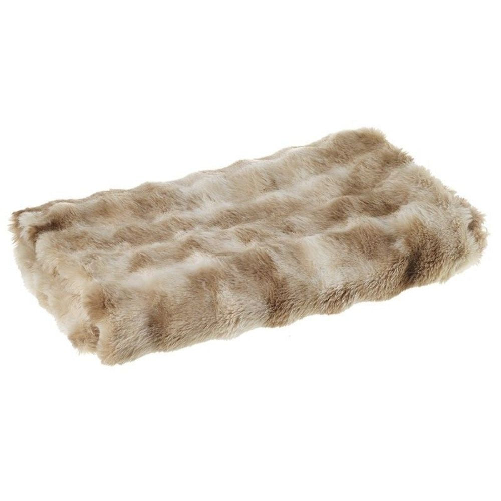 Brown Faux Fur Winter Throw - Soft Plush Blanket