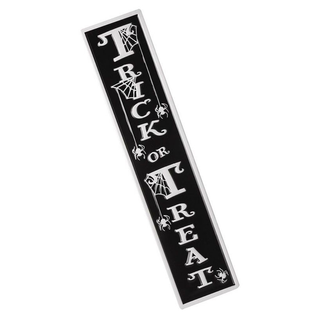 Black Metal Trick or Treat Sign - Halloween Wall Decor