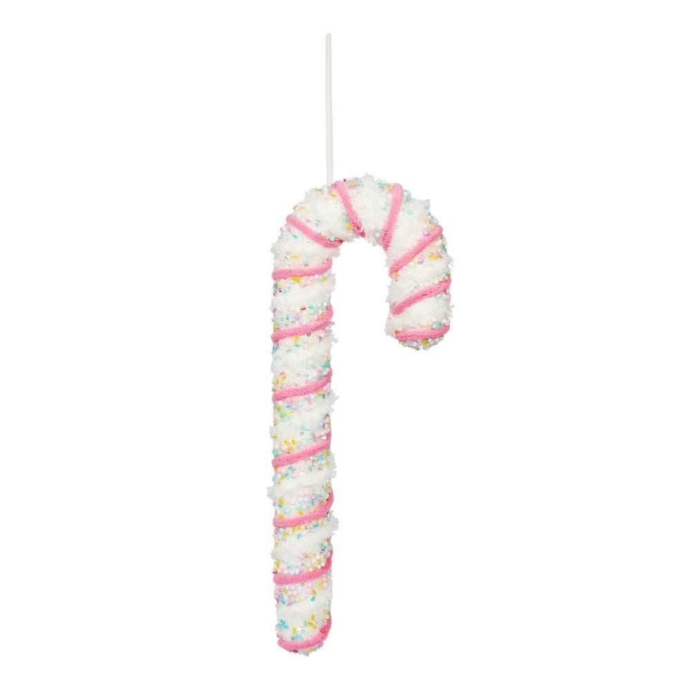 Large Pink Hanging Candy Cane Decoration