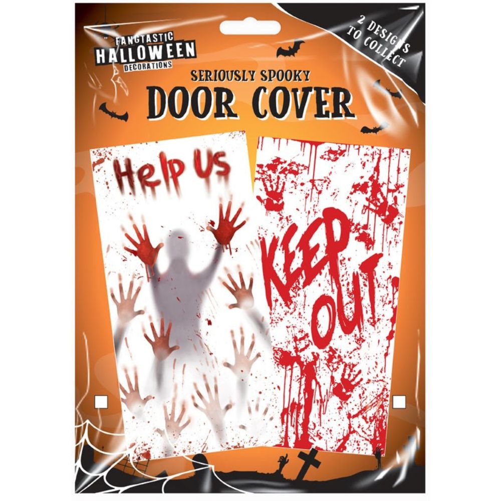 Set of 2 Halloween Scary Door Covers - Haunted Decor