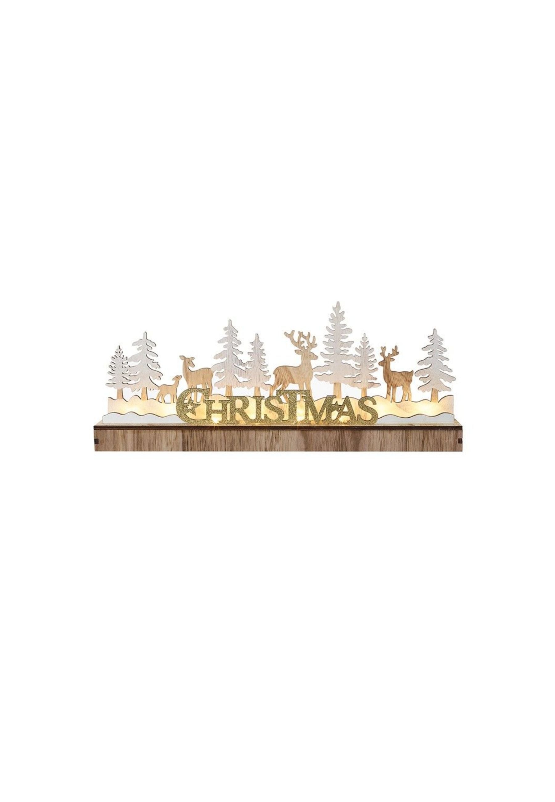 Light Up Forest And Deer Christmas Sign