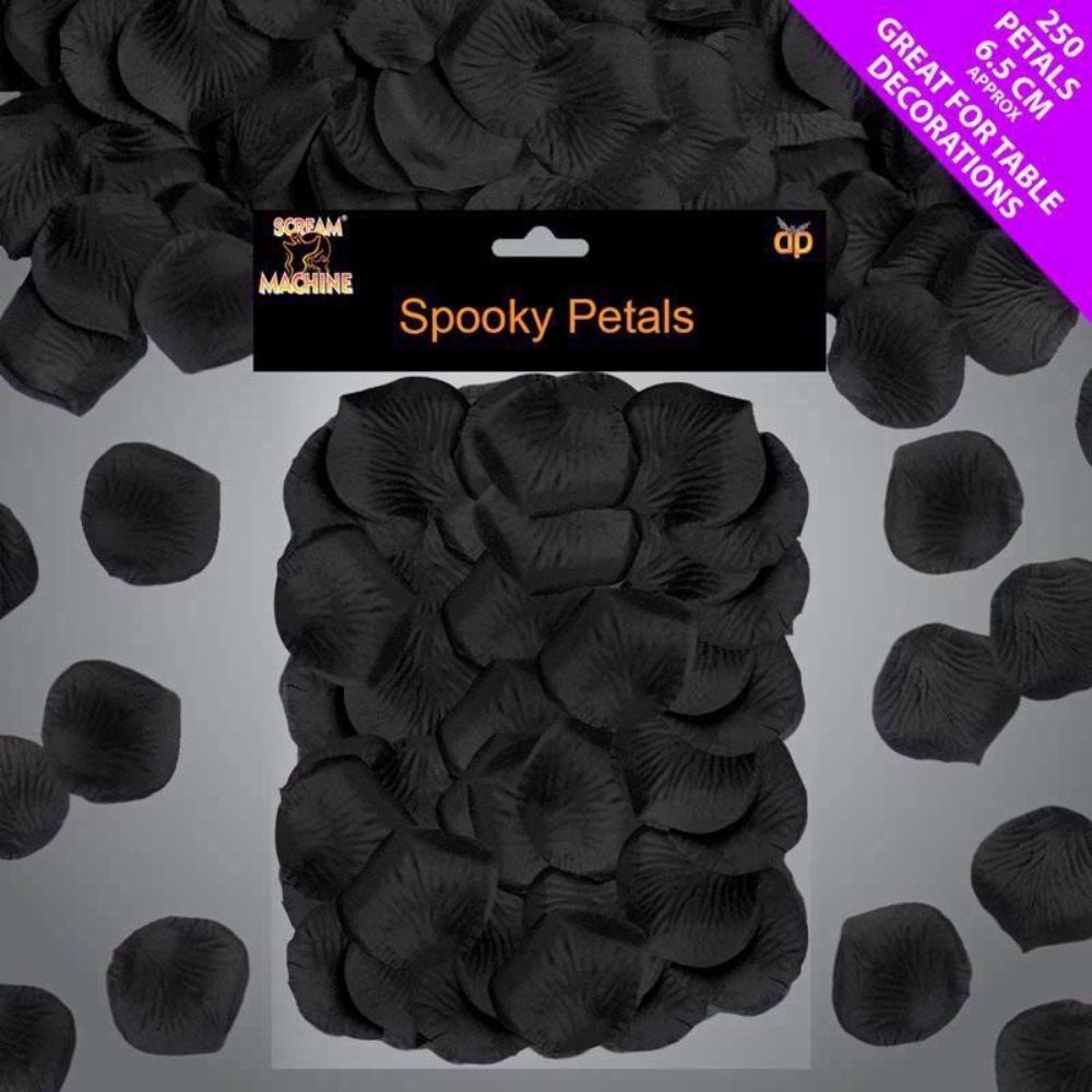 250 Black Halloween Petals - Spooky Party Confetti