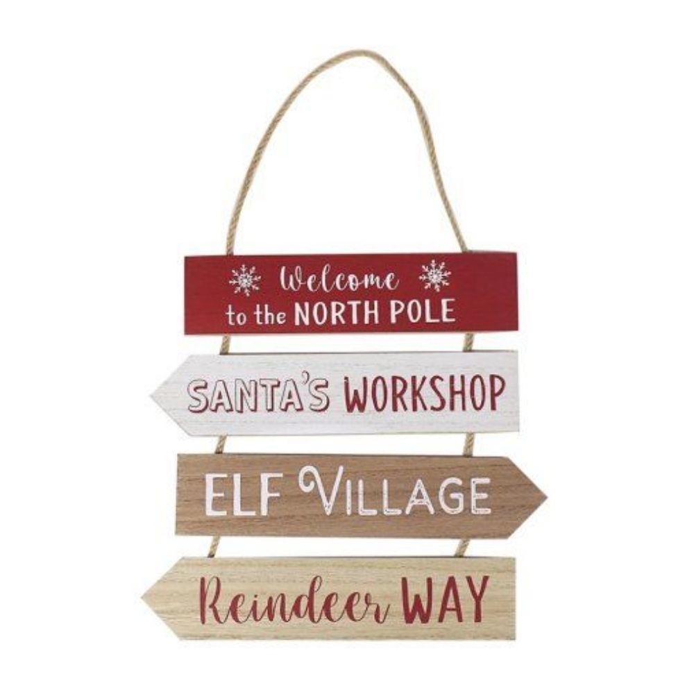 North Pole Hanging Christmas Plaque