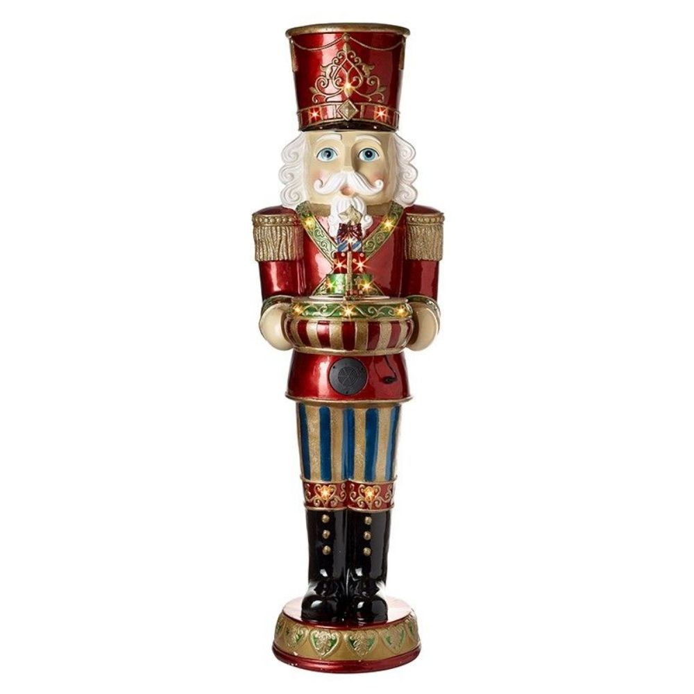 5ft Nutcracker Santa with Moving Train - Animated Decor