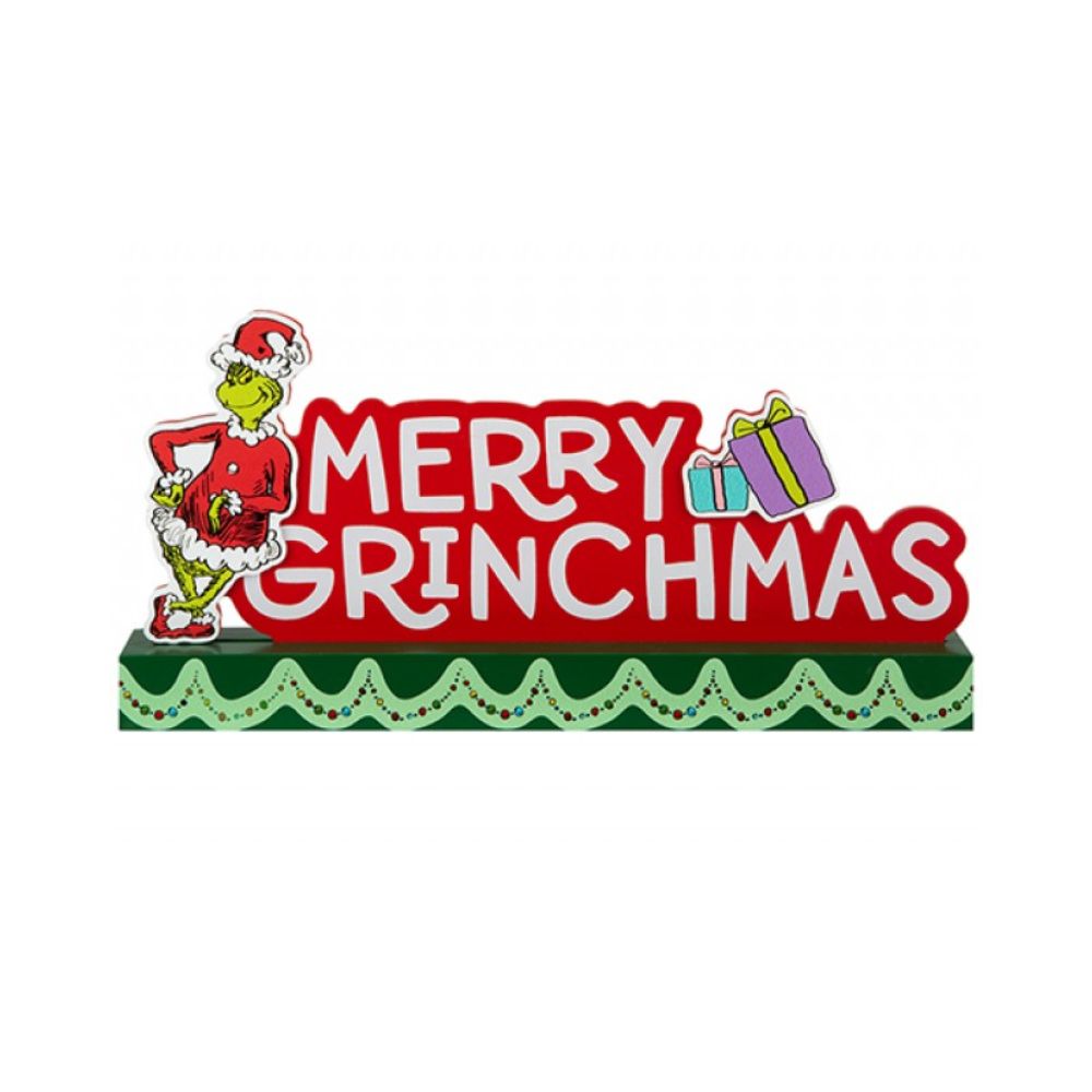 Grinch Merry Christmas Standing Plaque