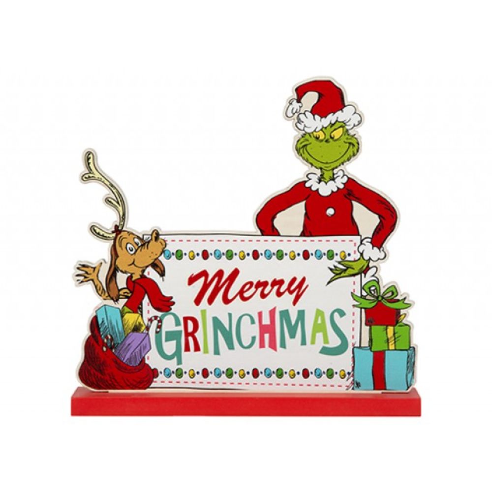 Playful Merry Grinchmas Standing Christmas Plaque