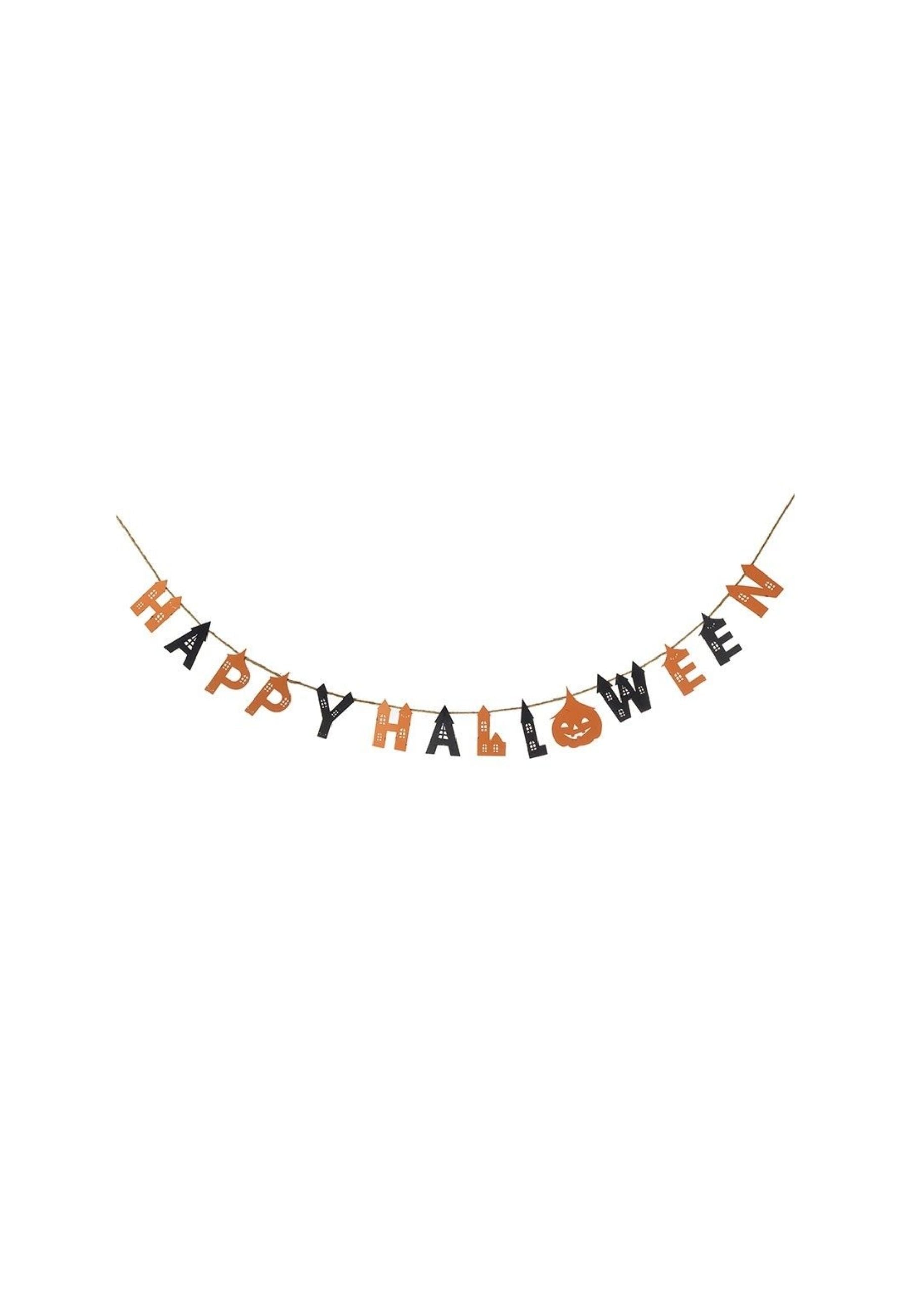 Metal Happy Halloween Banner Bunting Decoration