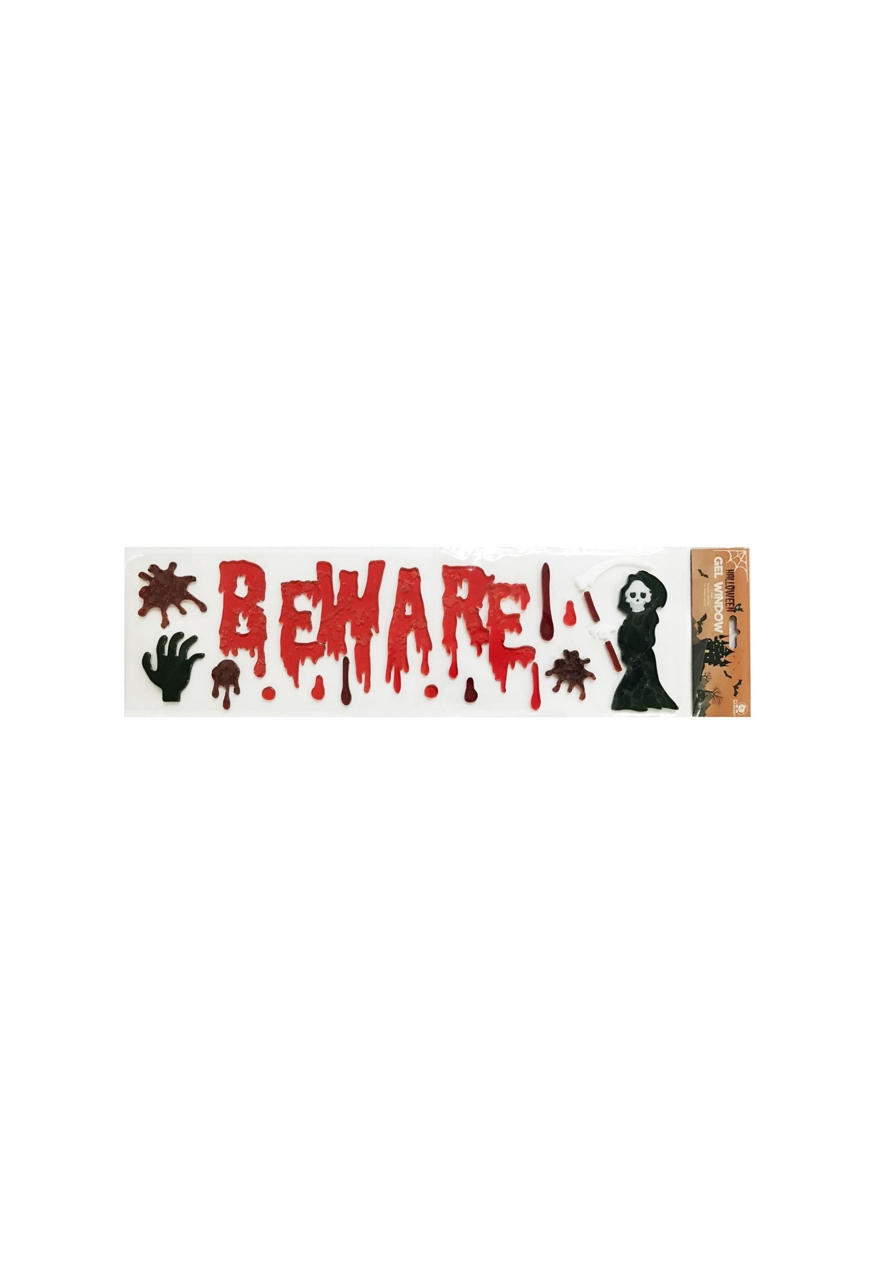 Beware Halloween Gel Window Sticker