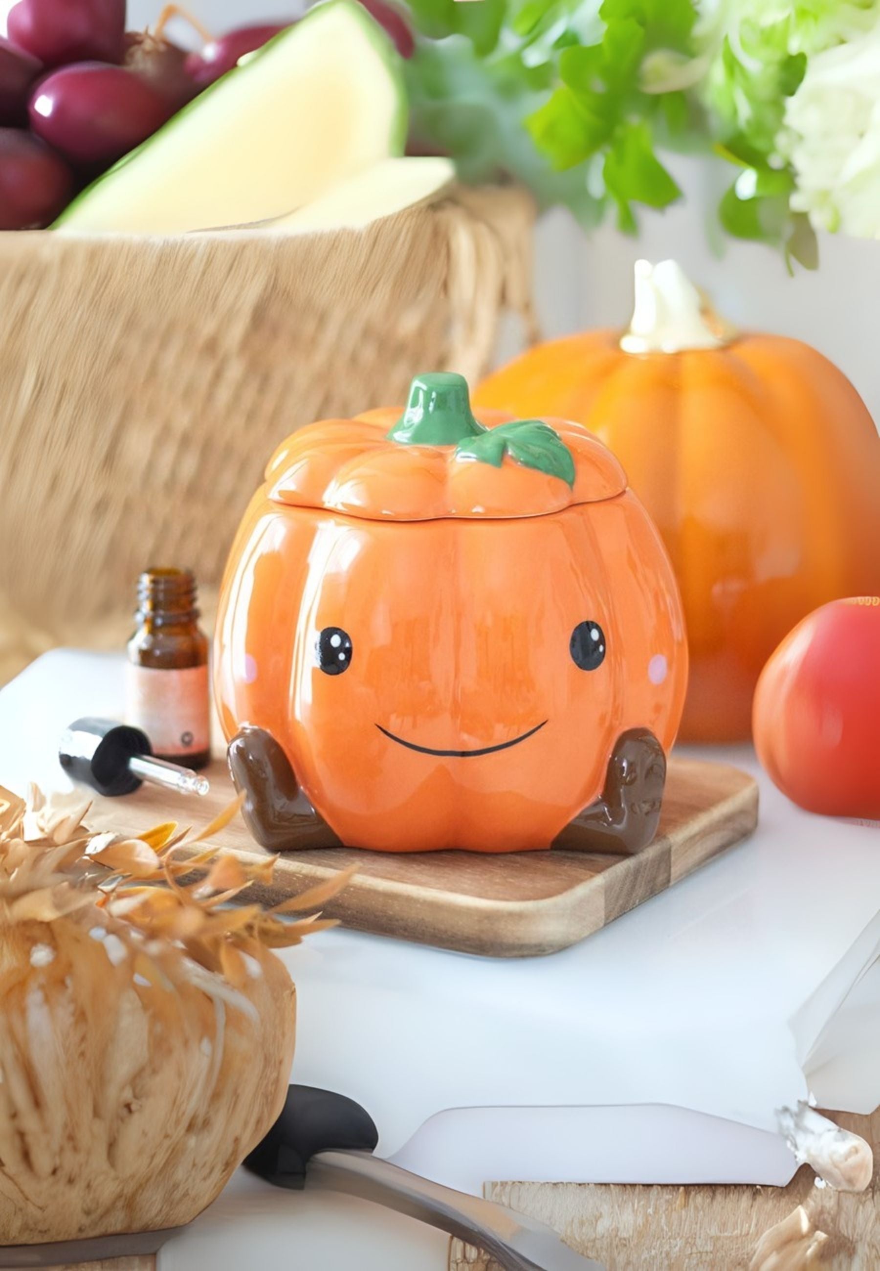 Cute Smiling Pumpkin Oil Wax Burner