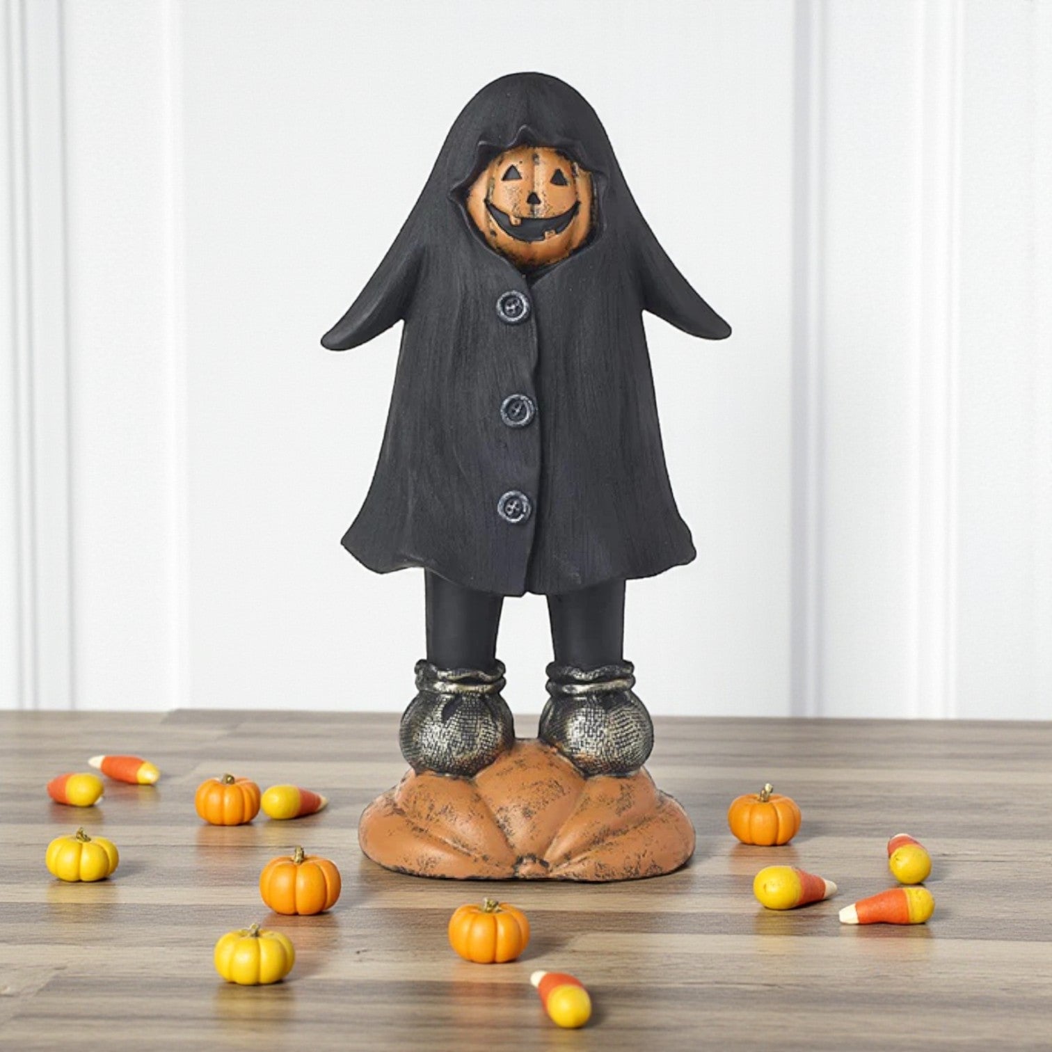 Pumpkin In Raincoat Halloween Ornament