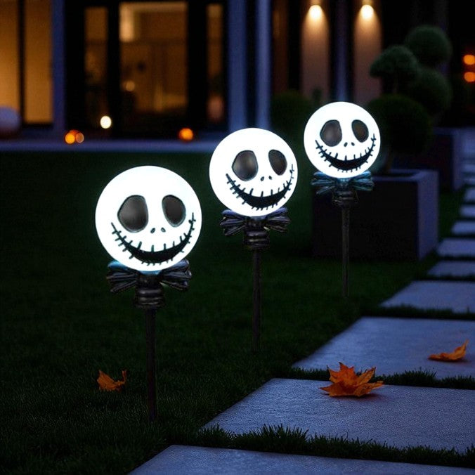 Set Of 3 Jack Skellington Garden Stake Lights