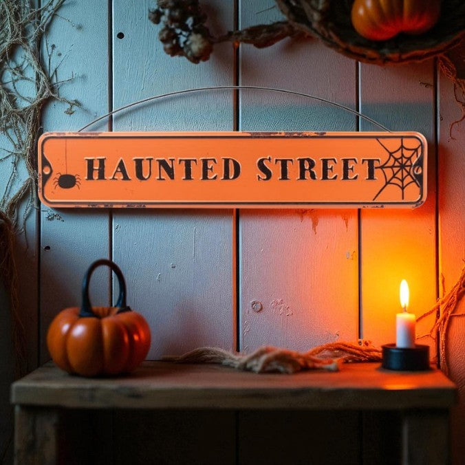 Haunted Halloween Hanging Street Sign