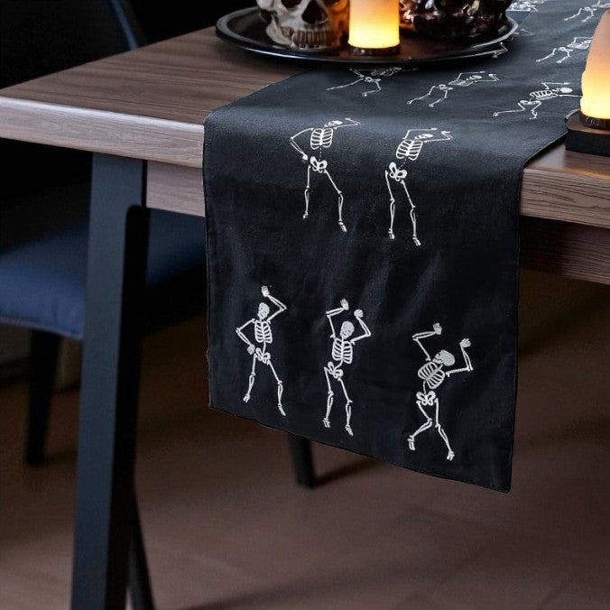 Dancing Skeleton Halloween Table Runner