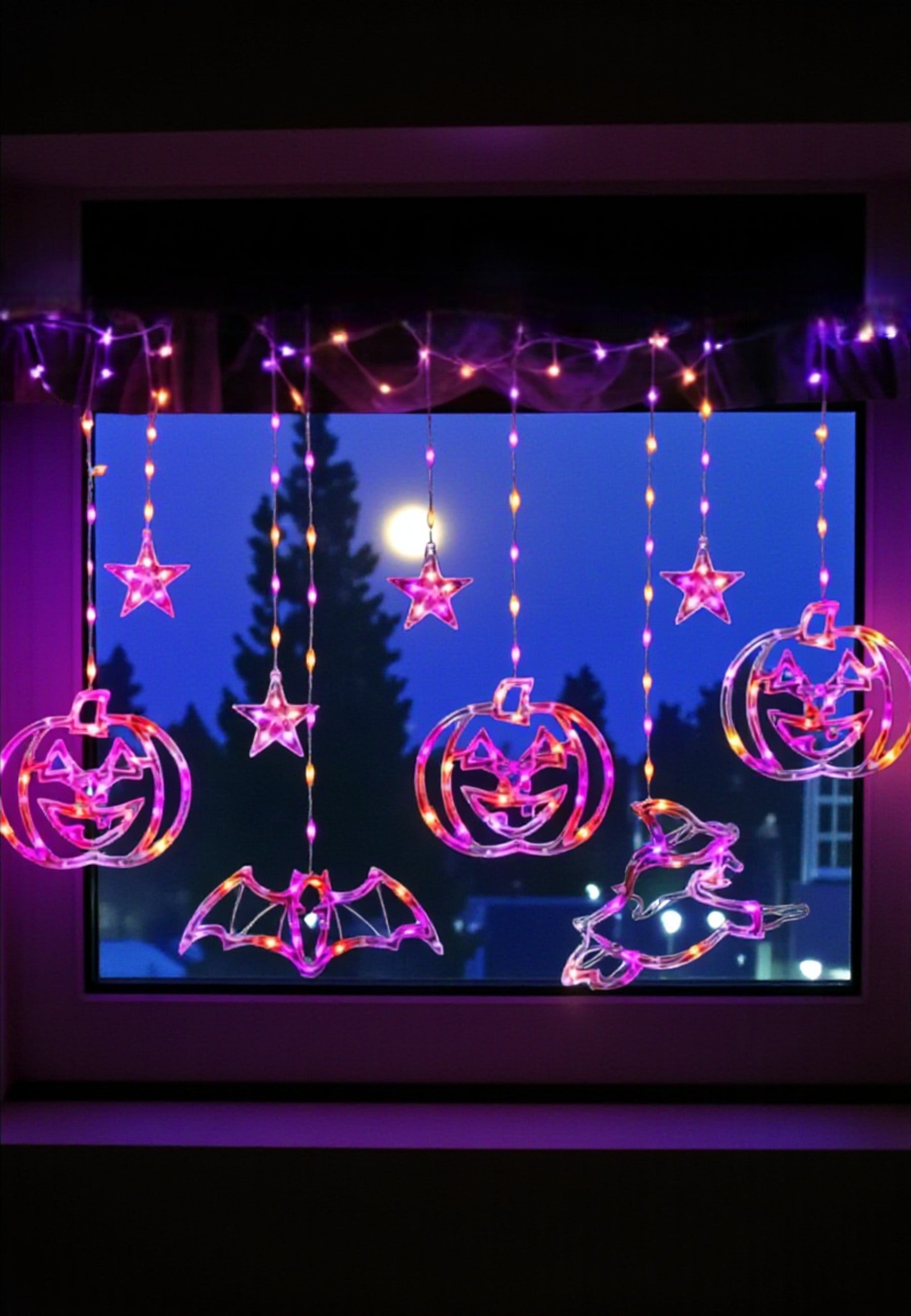 11ft Pumpkin Witch Dangling Halloween String Lights