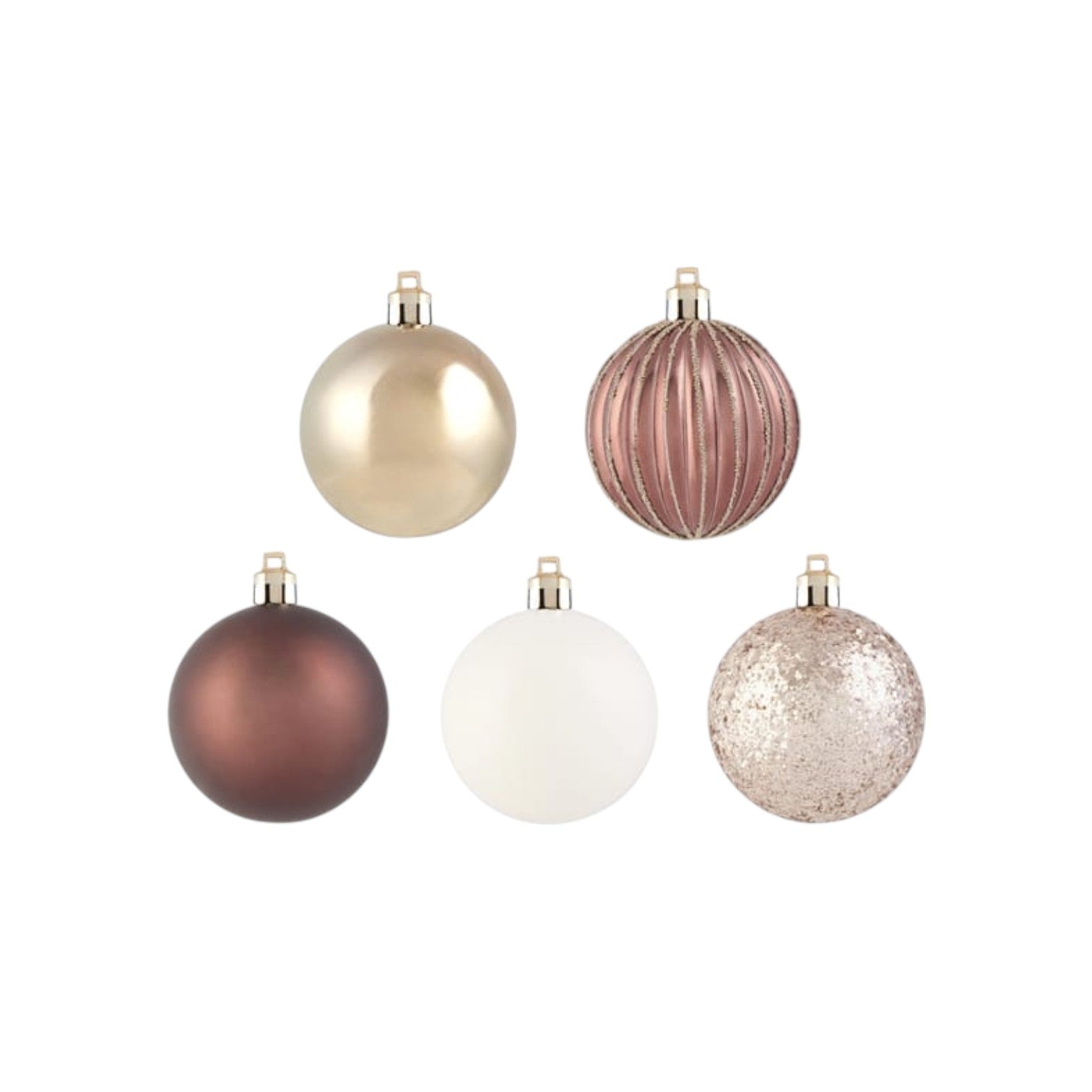 35 Pack Ivory Champagne Christmas Baubles