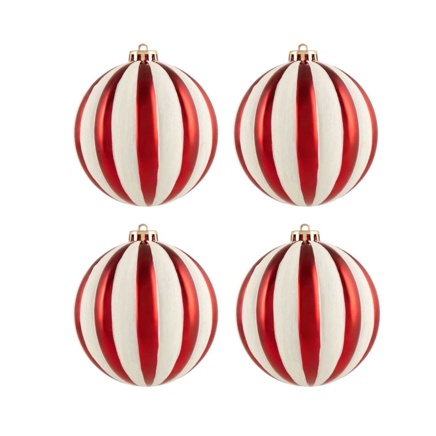 4 Pack Candy Stripe Christmas Baubles
