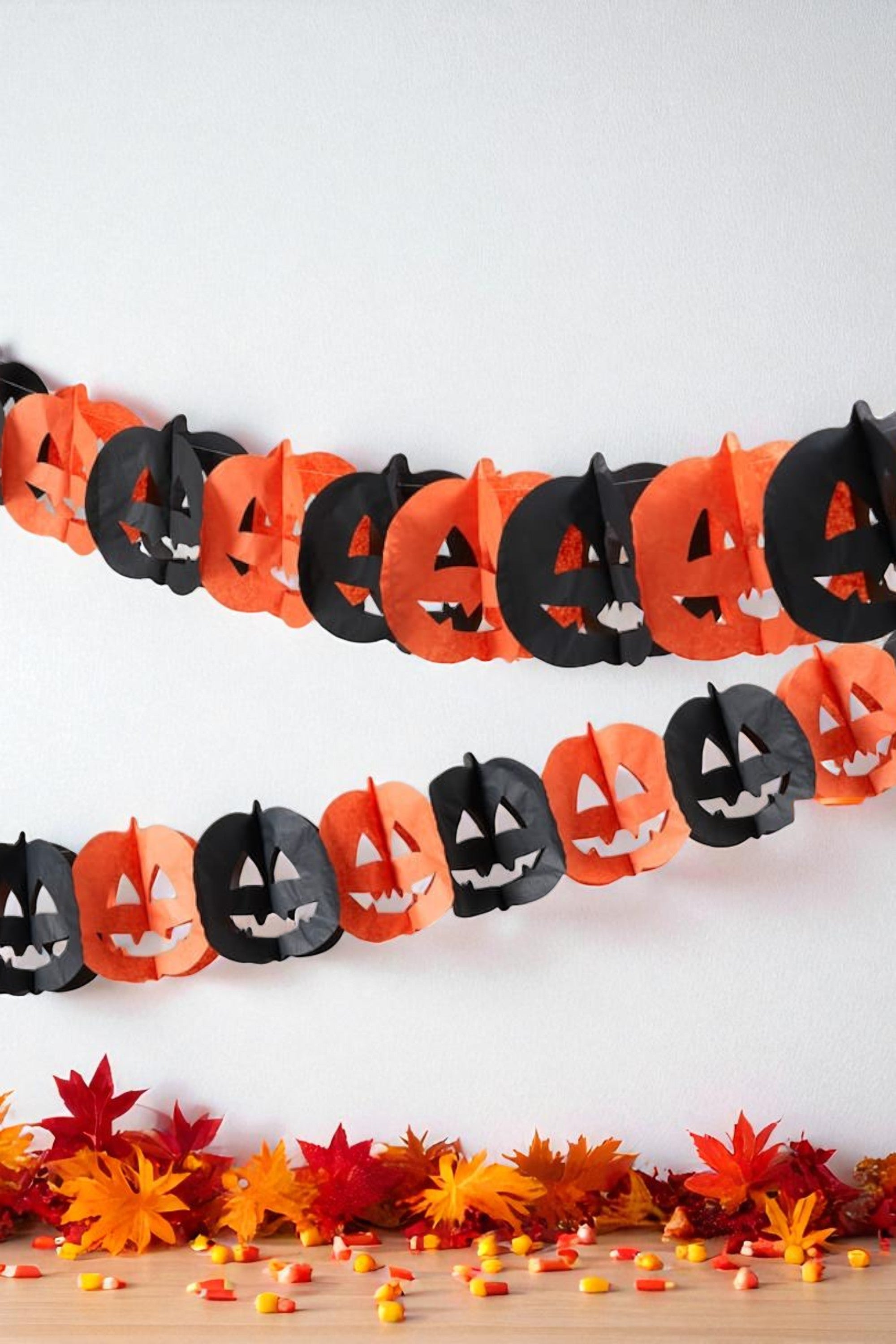 3D Paper Pumpkin Halloween Bunting