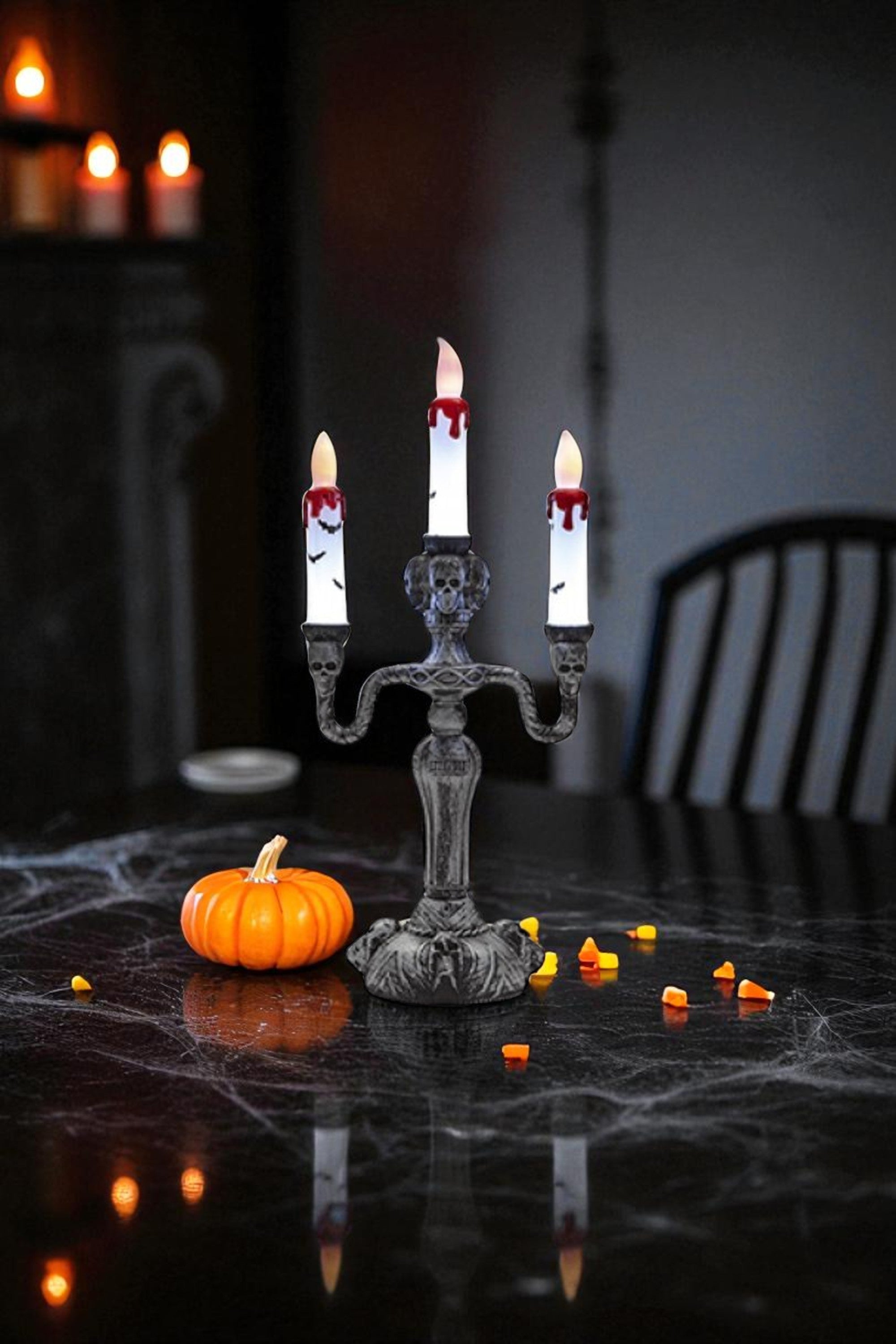 Halloween Light Up Triple Candle Stick