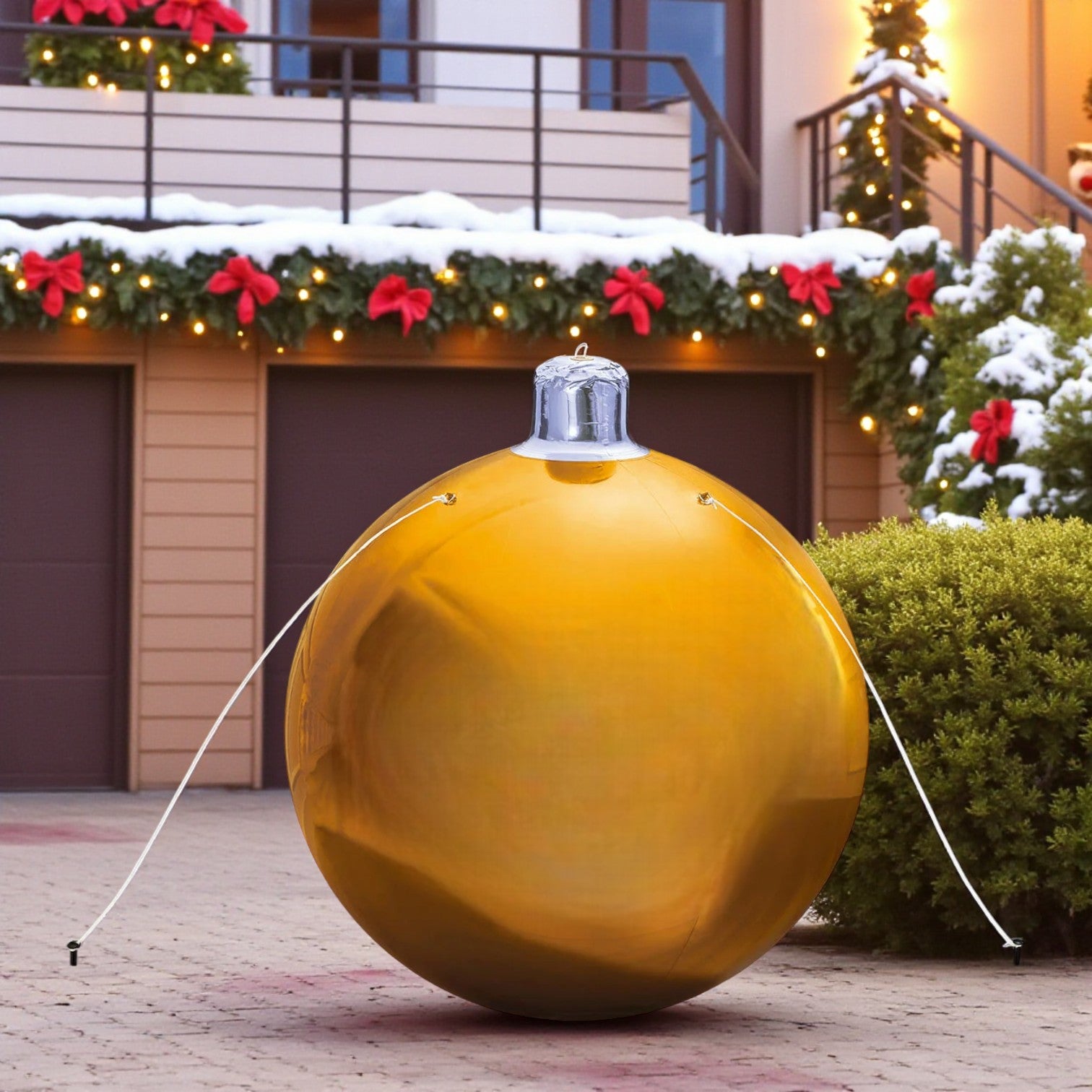 5ft Inflatable Gold Giant Christmas Bauble Decoration