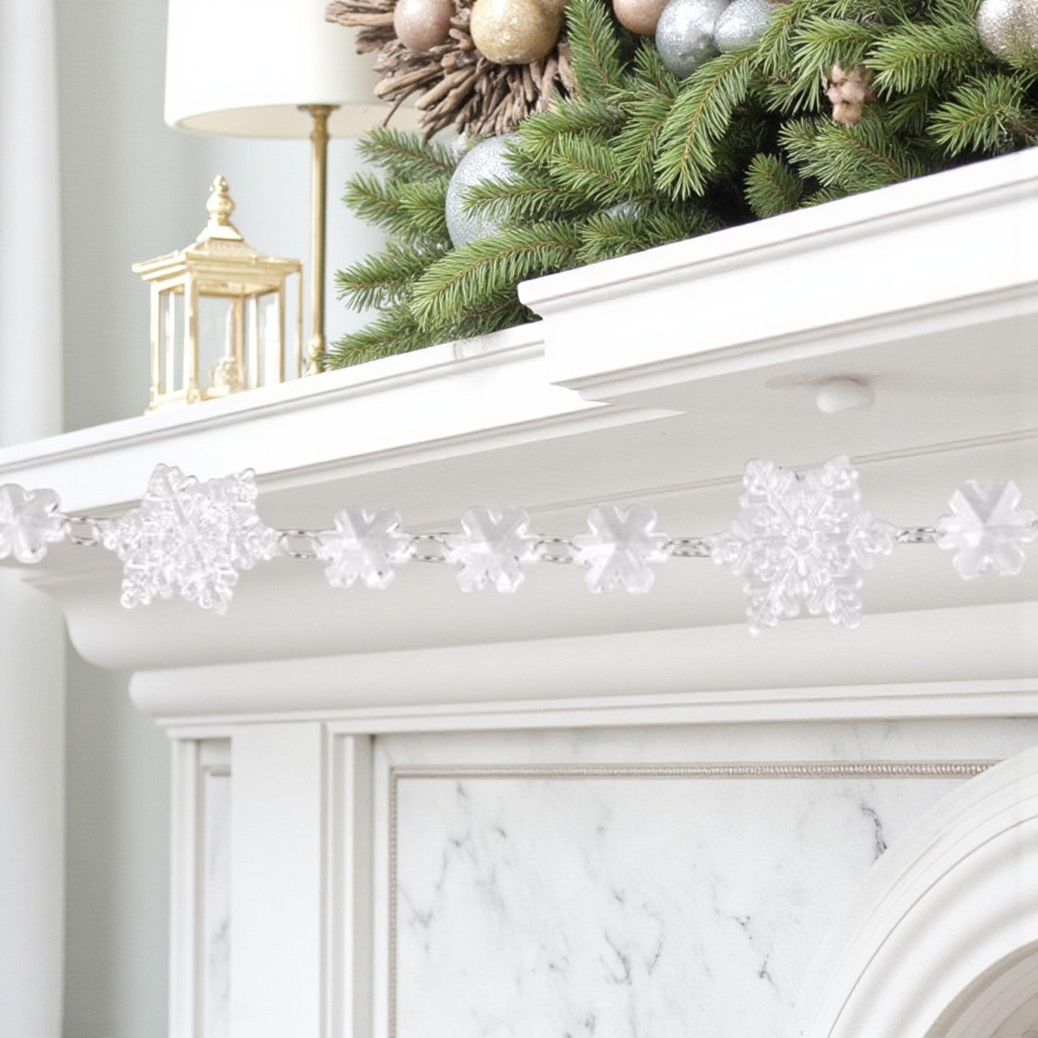 1.5m Acrylic Frosted Snowflake Christmas Garland