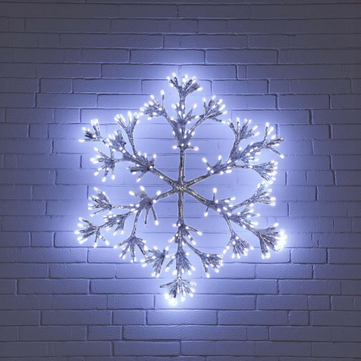 Silver Light Up Christmas Starburst Display