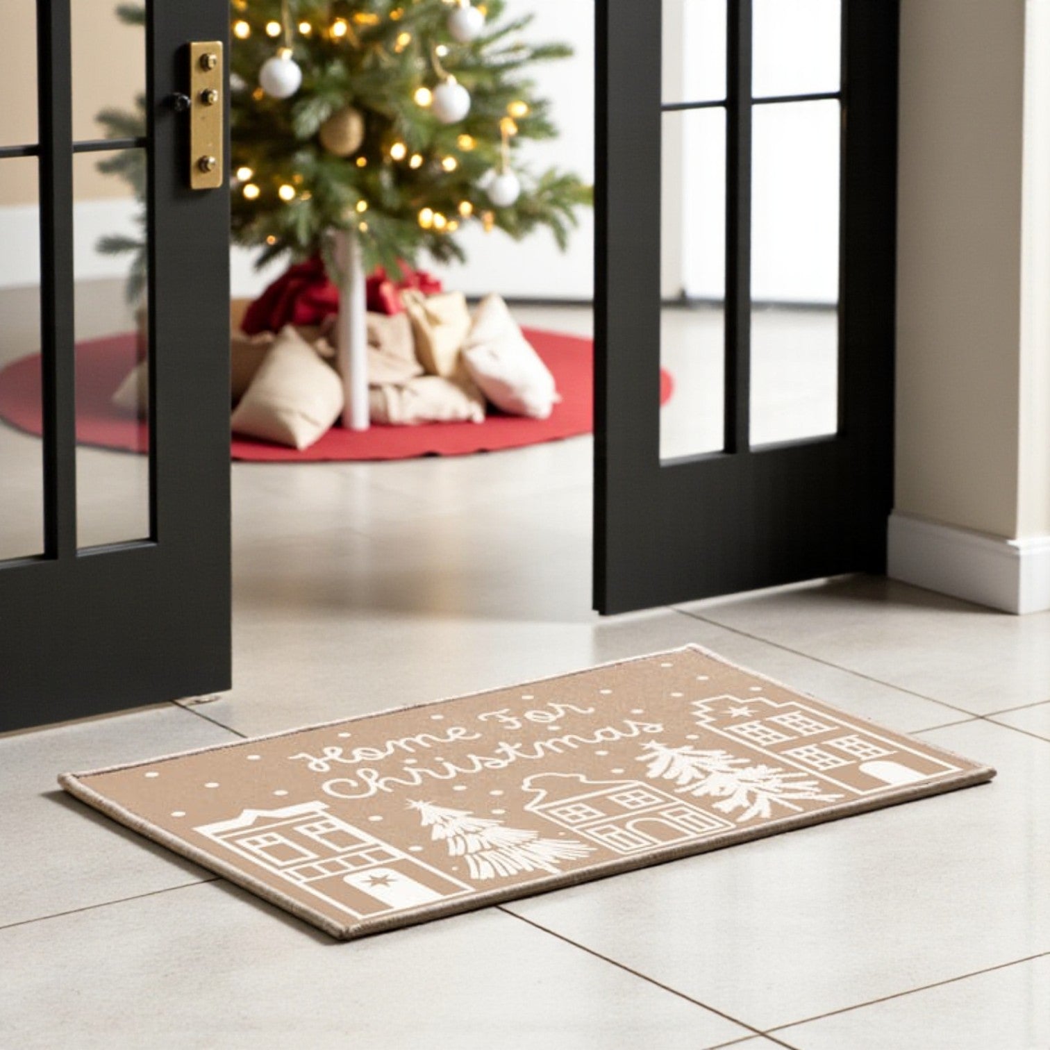 Home For Christmas Washable Door Mat