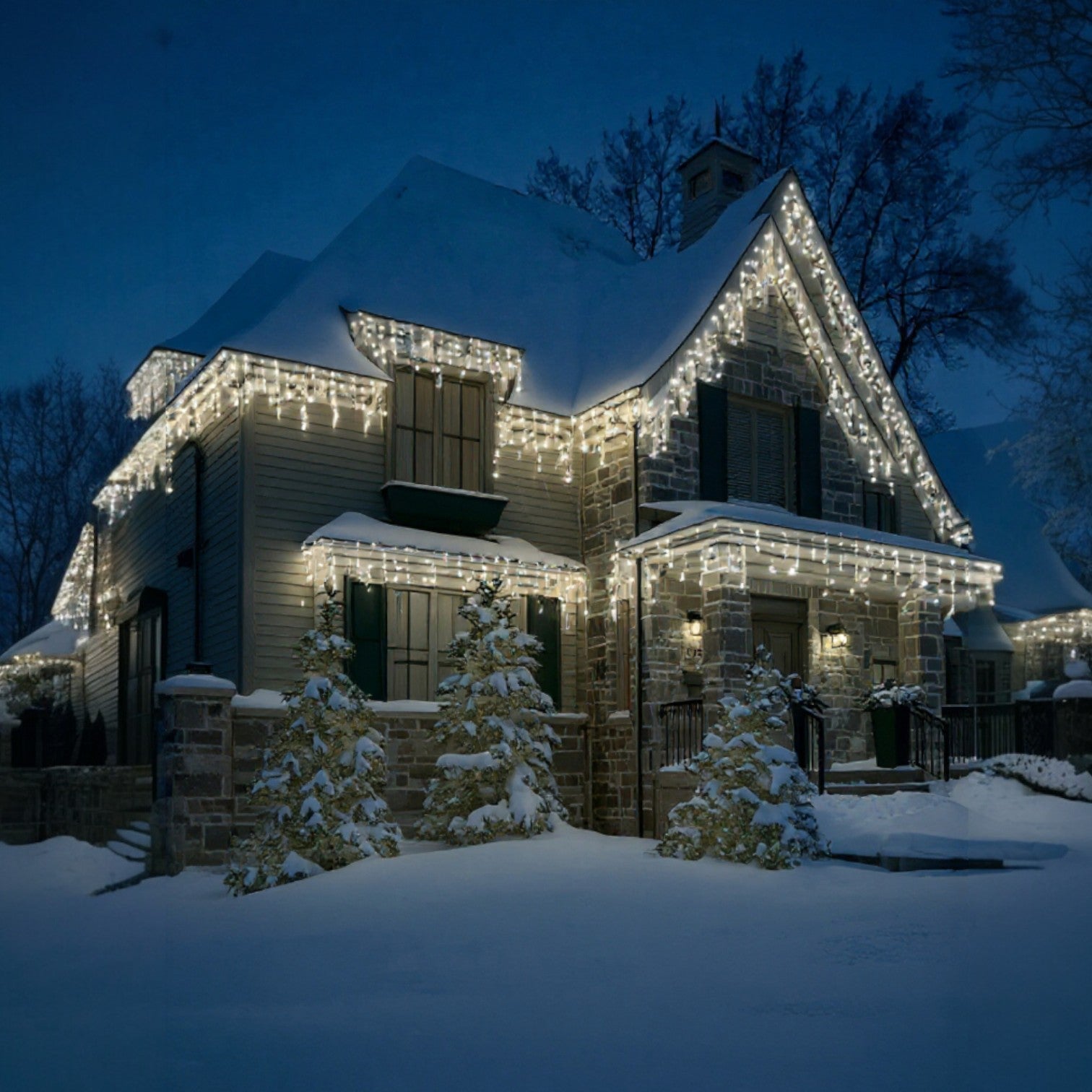 1000 LED Festive Gutter Icicle Lights