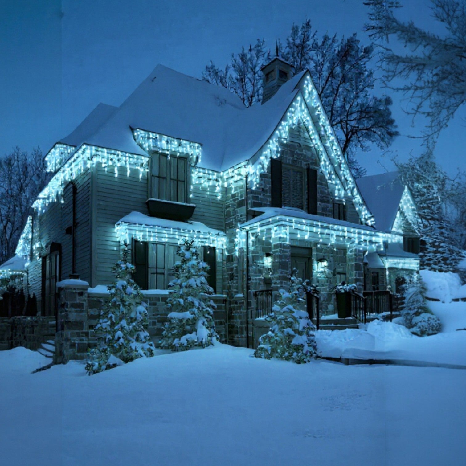 1000 LED Festive Gutter Icicle Lights