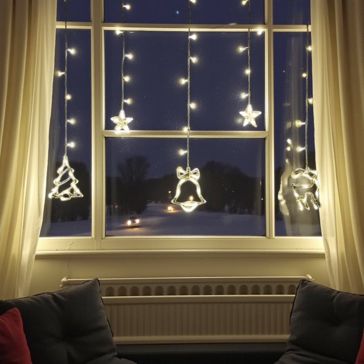 Christmas Character Curtain String Lights
