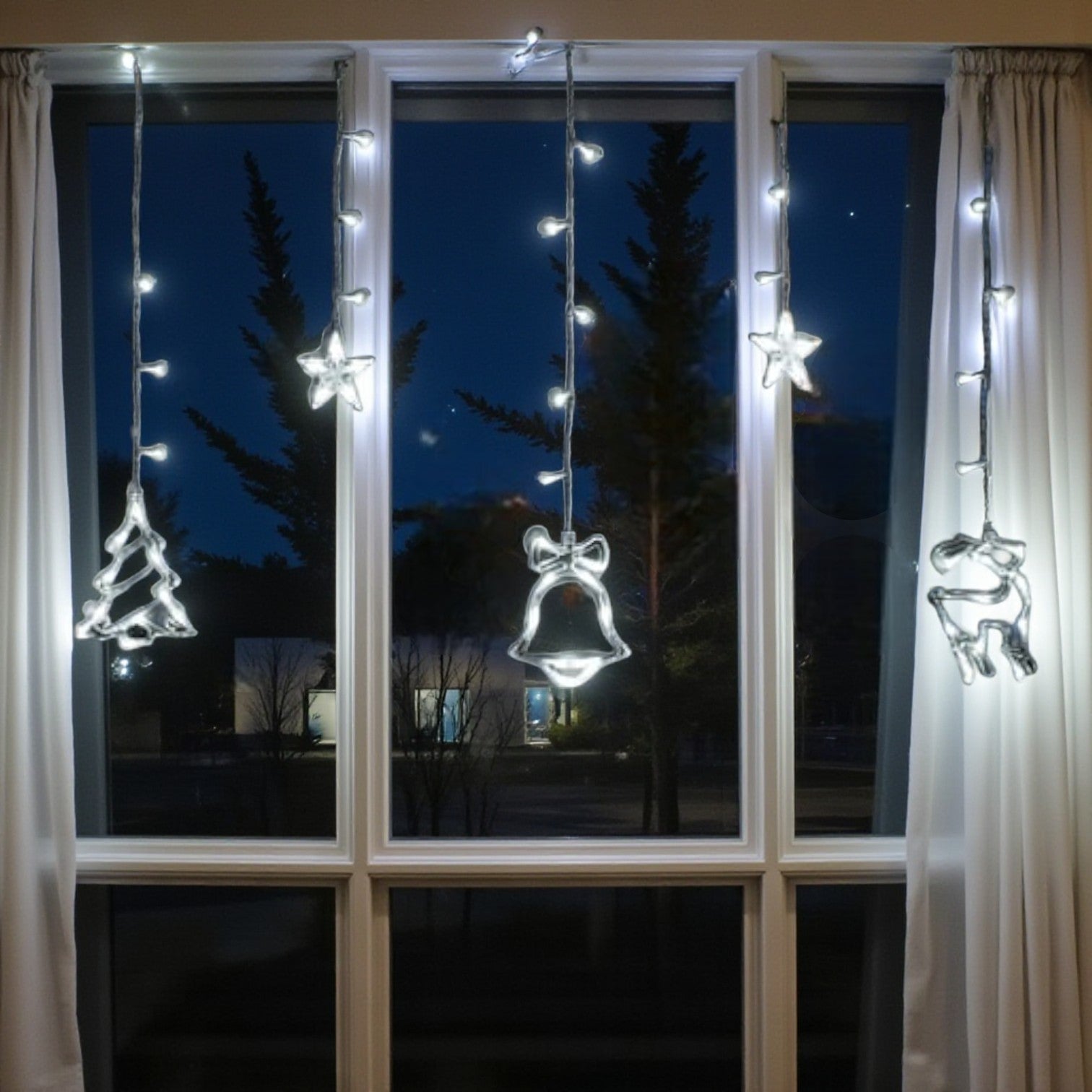 Christmas Character Curtain String Lights