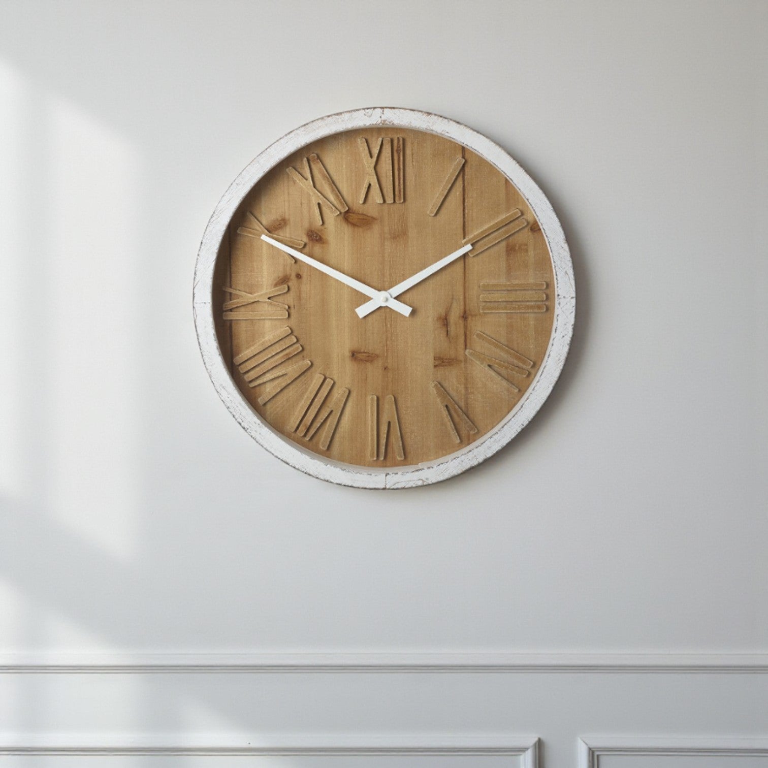 Rustic Wooden Edge Home Wall Clock
