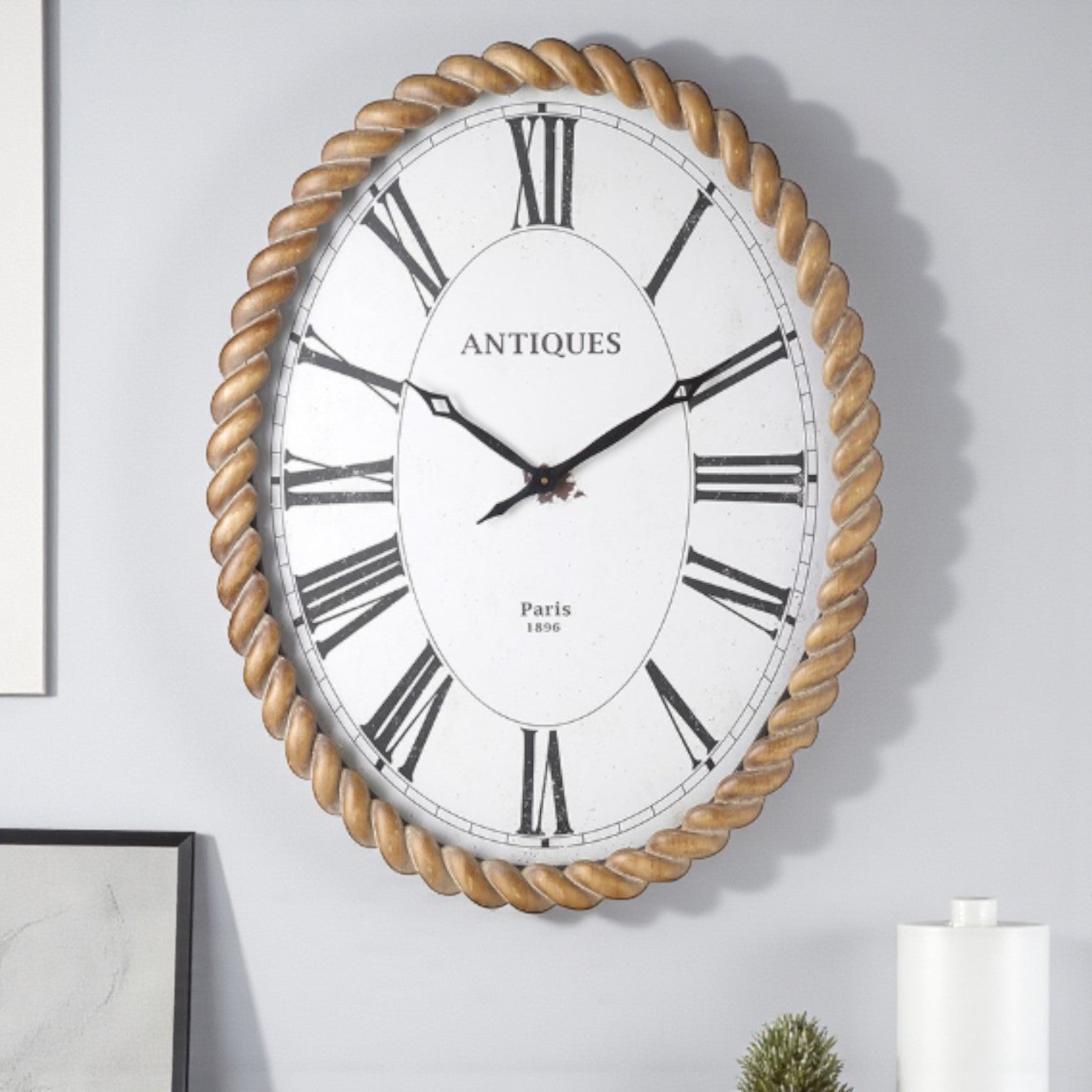 Large Antiques Rope Effect Wall Clock