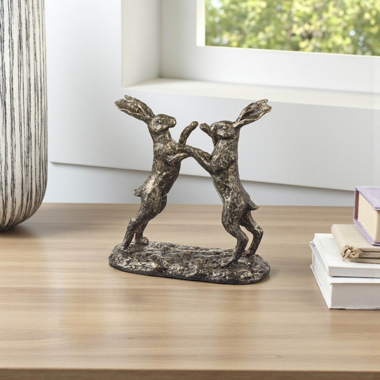 Home Brushed Boxing Hares Ornament