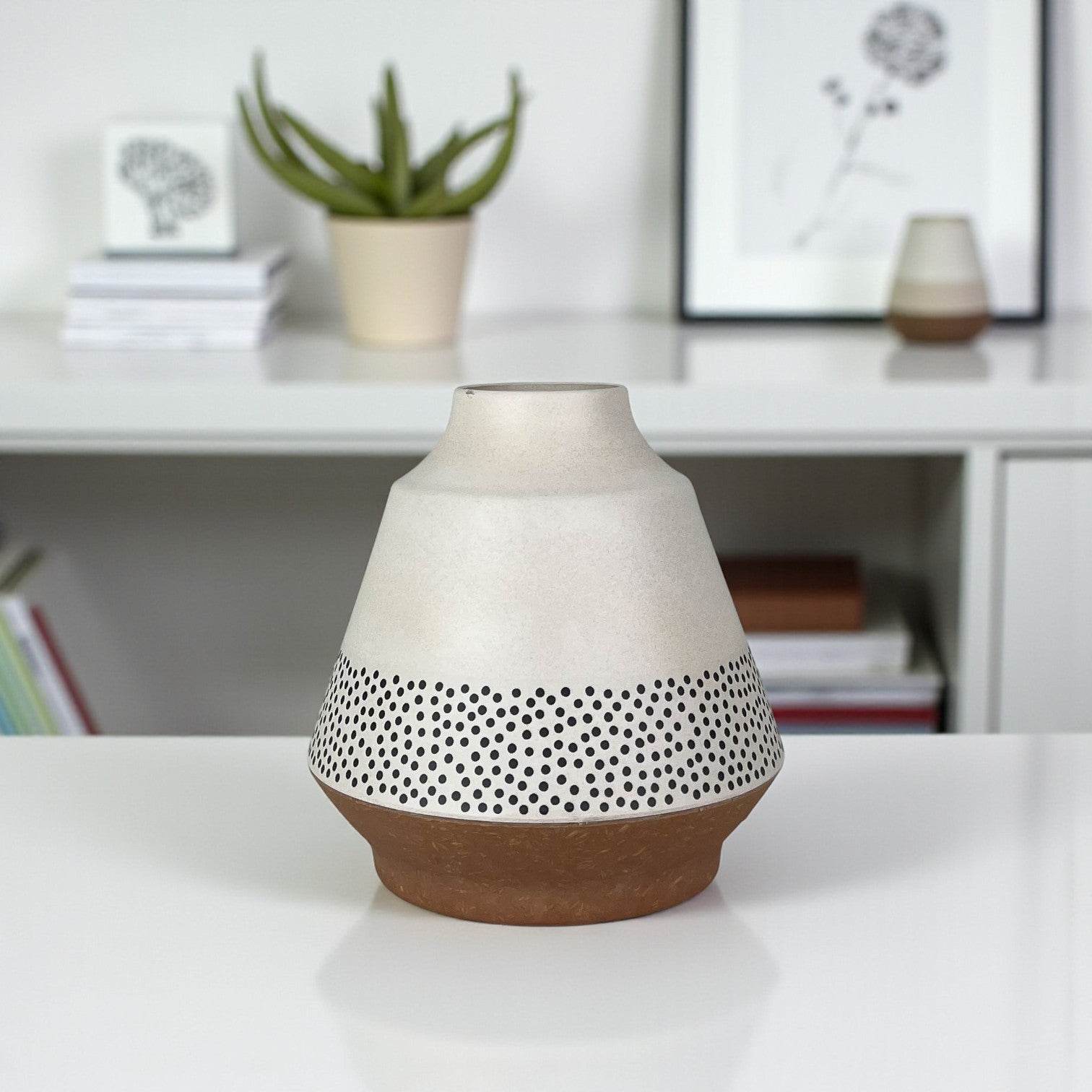 Earthy Bamboo Skandi Dotty Vase