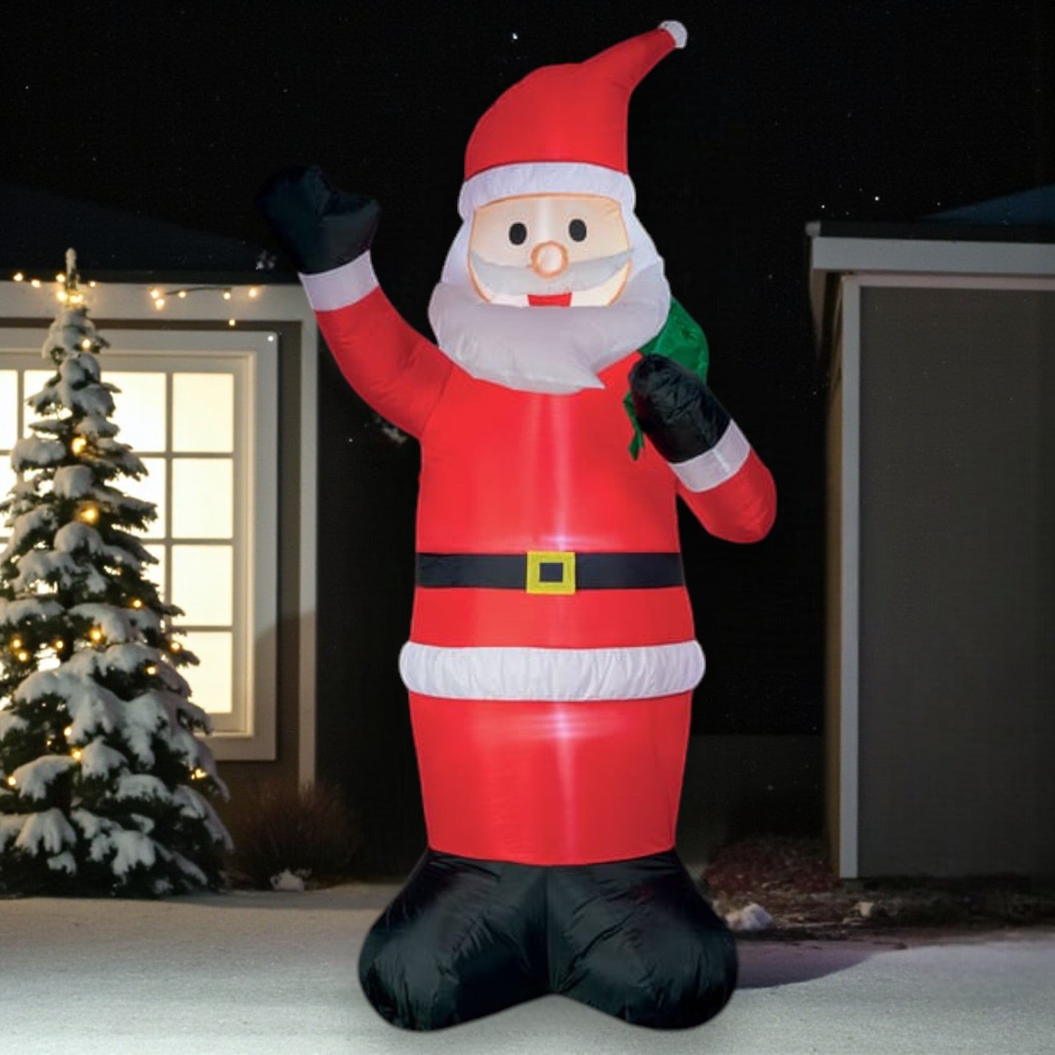 7ft Self Inflating Light Up Santa