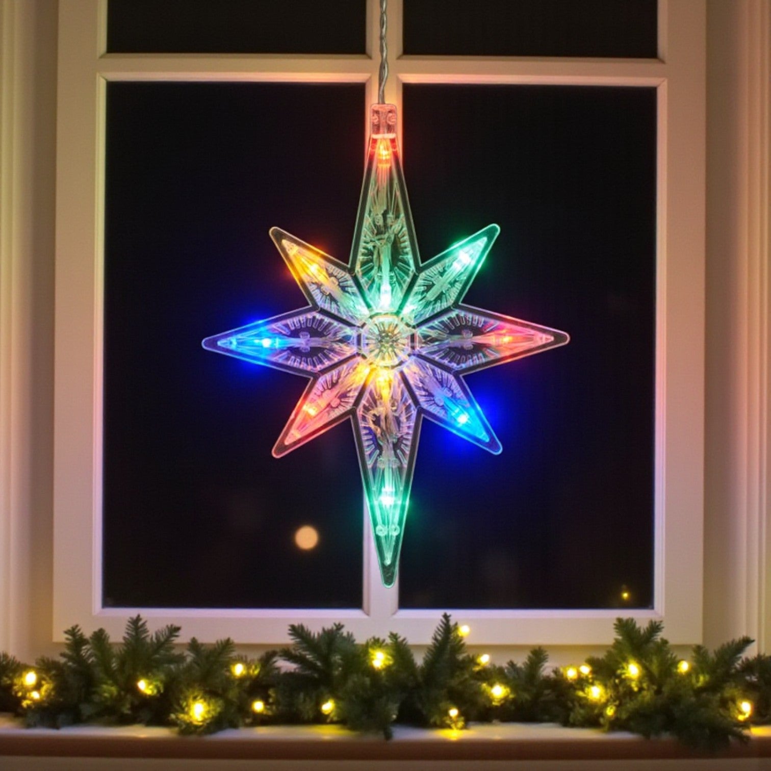 Hanging LED Star Christmas Window Light